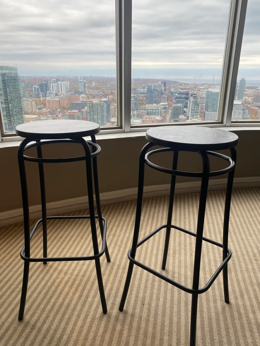 Set of 2 Black Bar Stools thumbnail