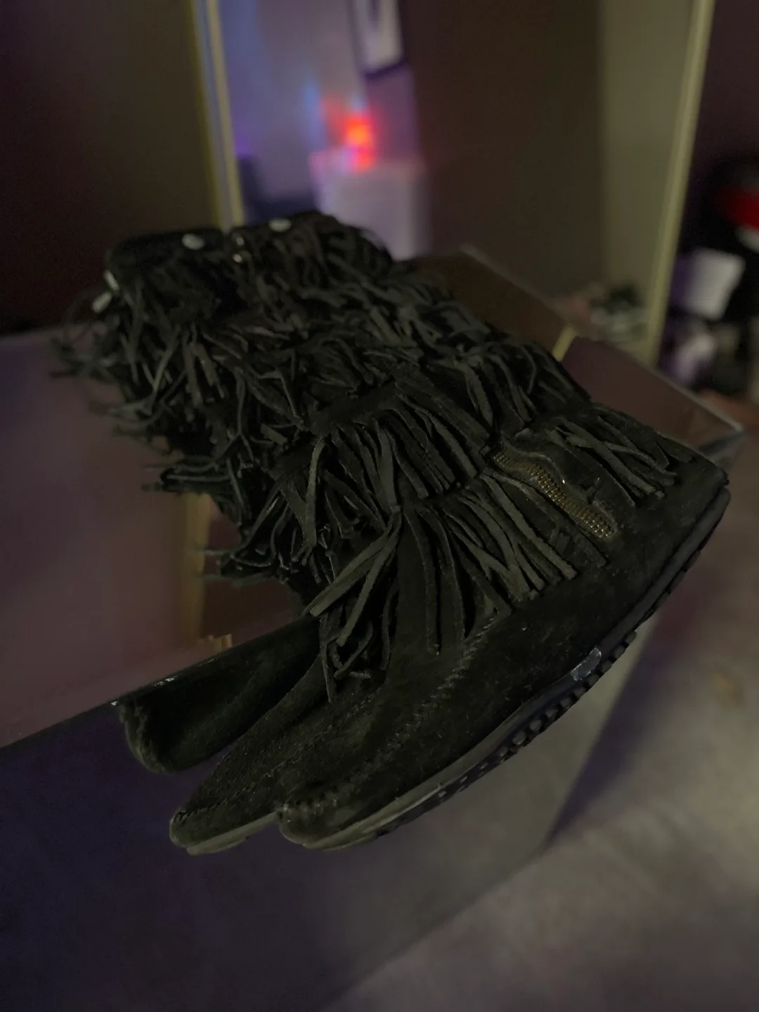 Softmoc Fringed Real Leather Suede Moccasin Boots thumbnail