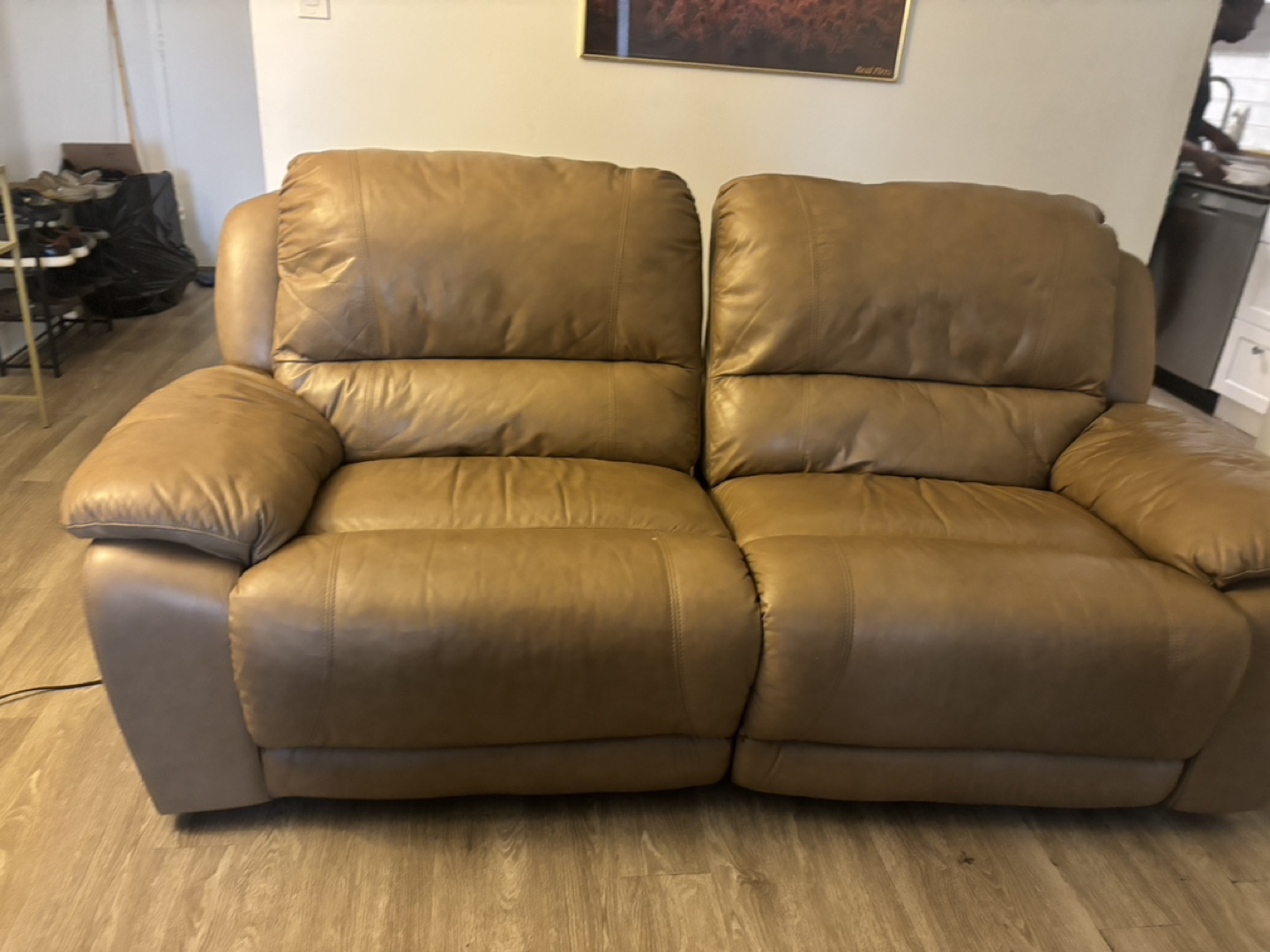 Leather Reclining Sofa - photo 2