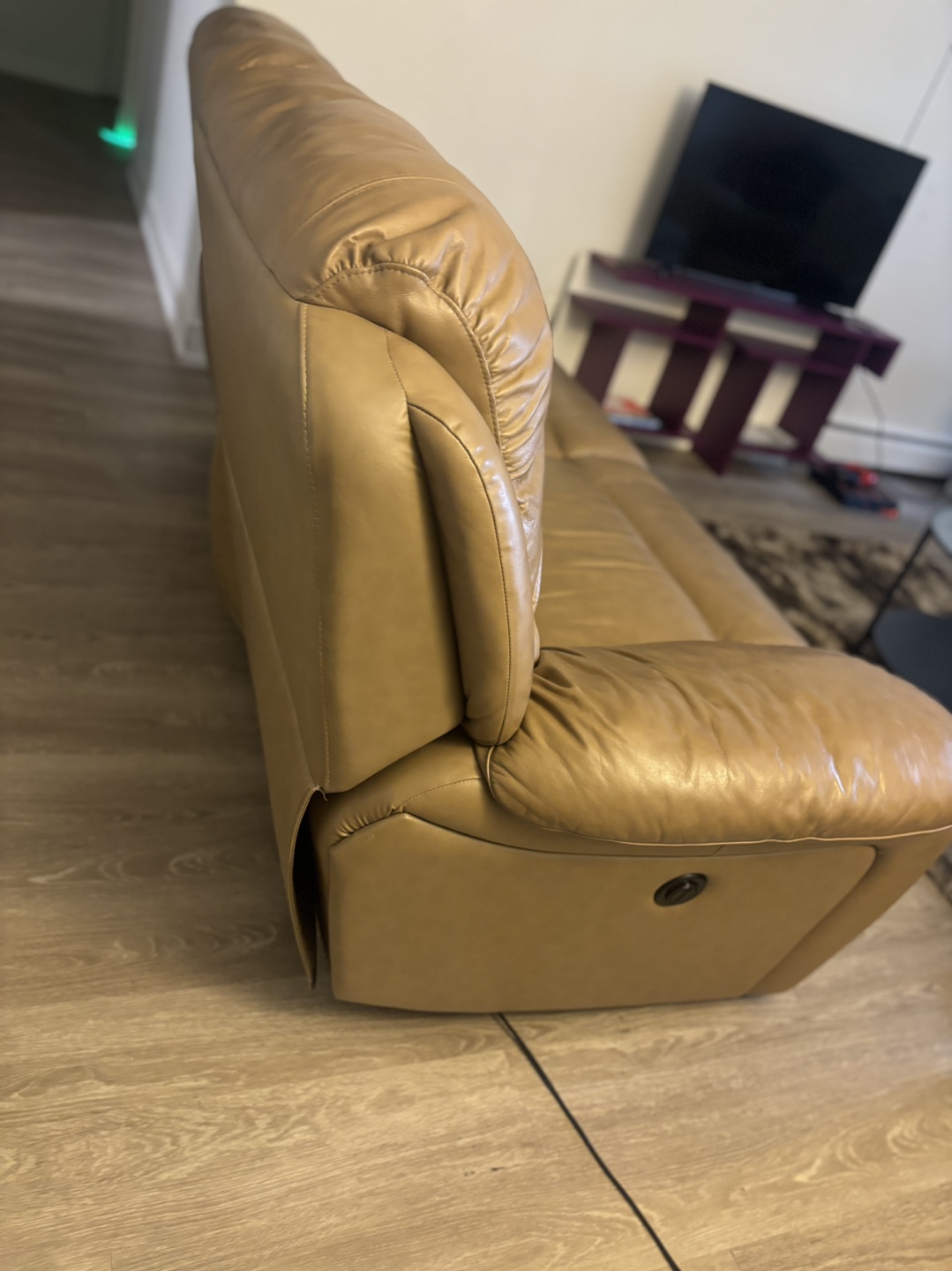 Leather Reclining Sofa - photo 3