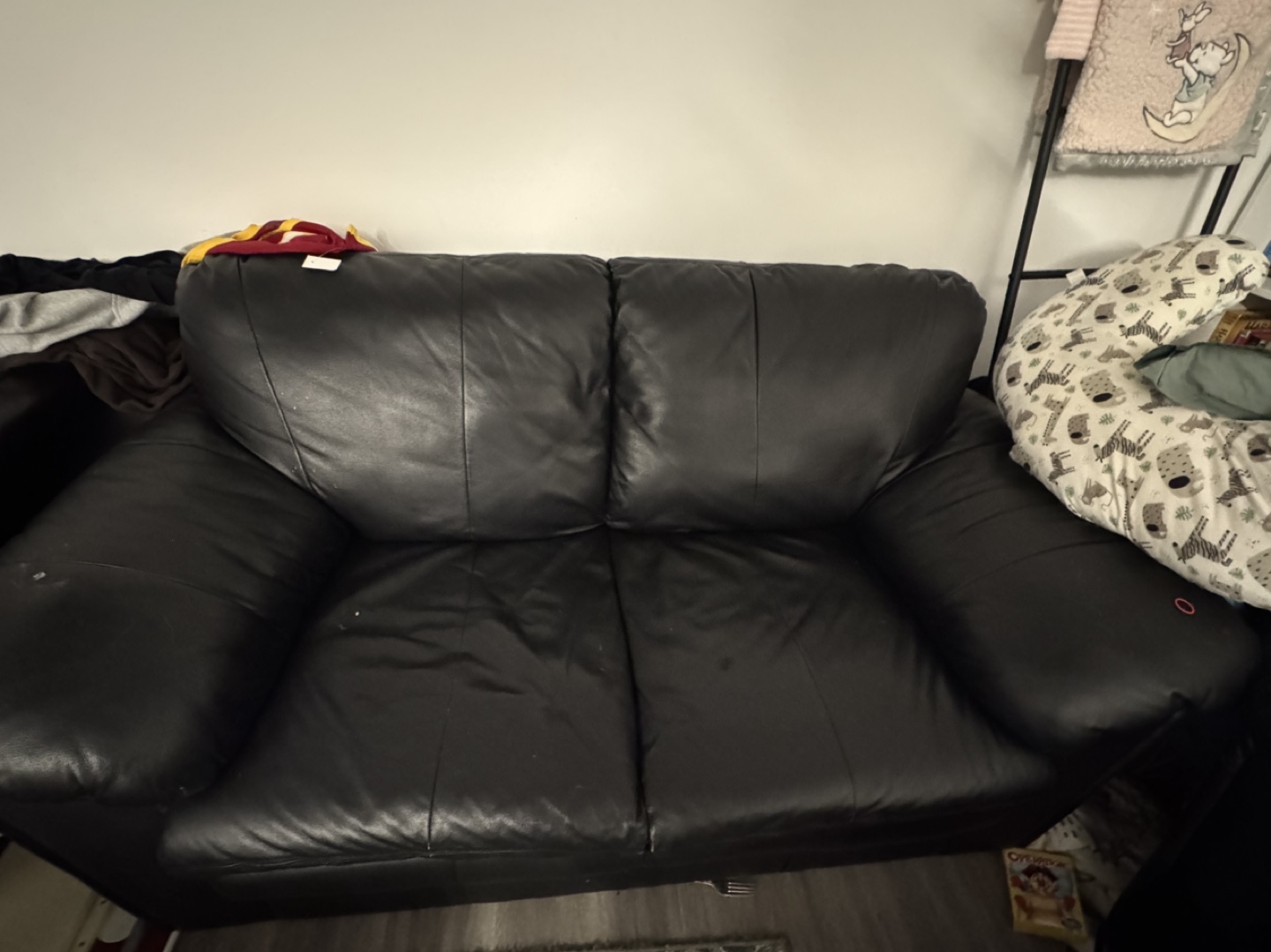 Black Leather Sofa Set - photo 4