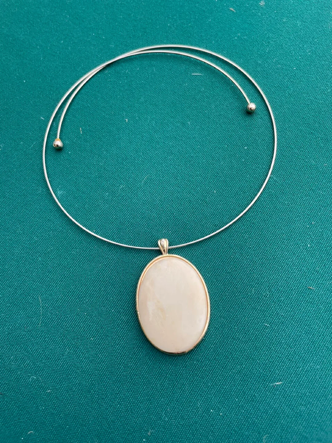 Silver Choker with Oval Pendant thumbnail