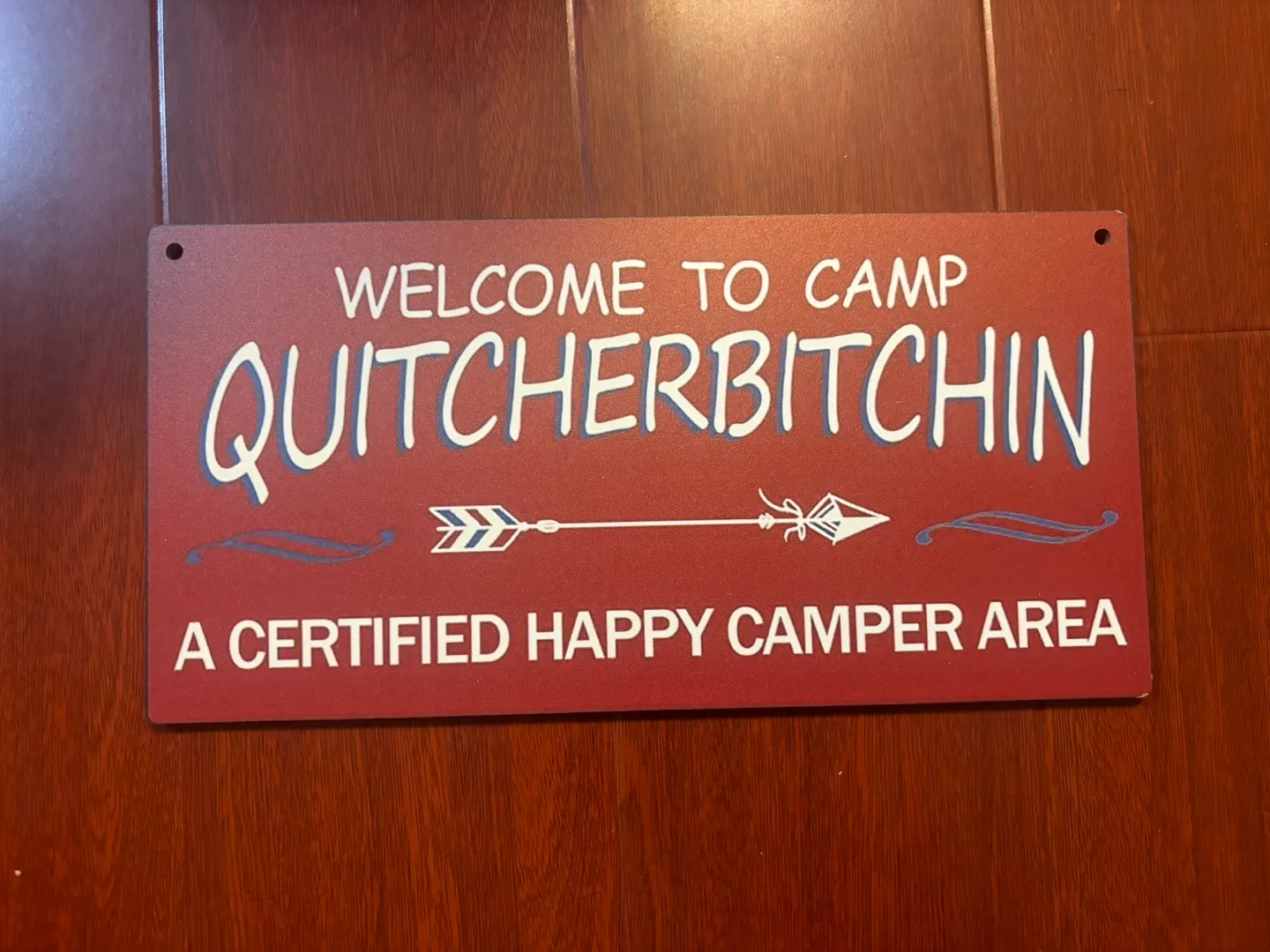 Welcome to Camp Quitcherbitchin wooden Sign thumbnail