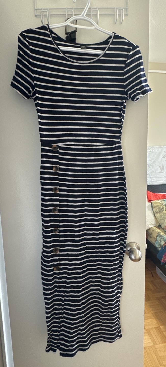 Striped Button-Up Dress
