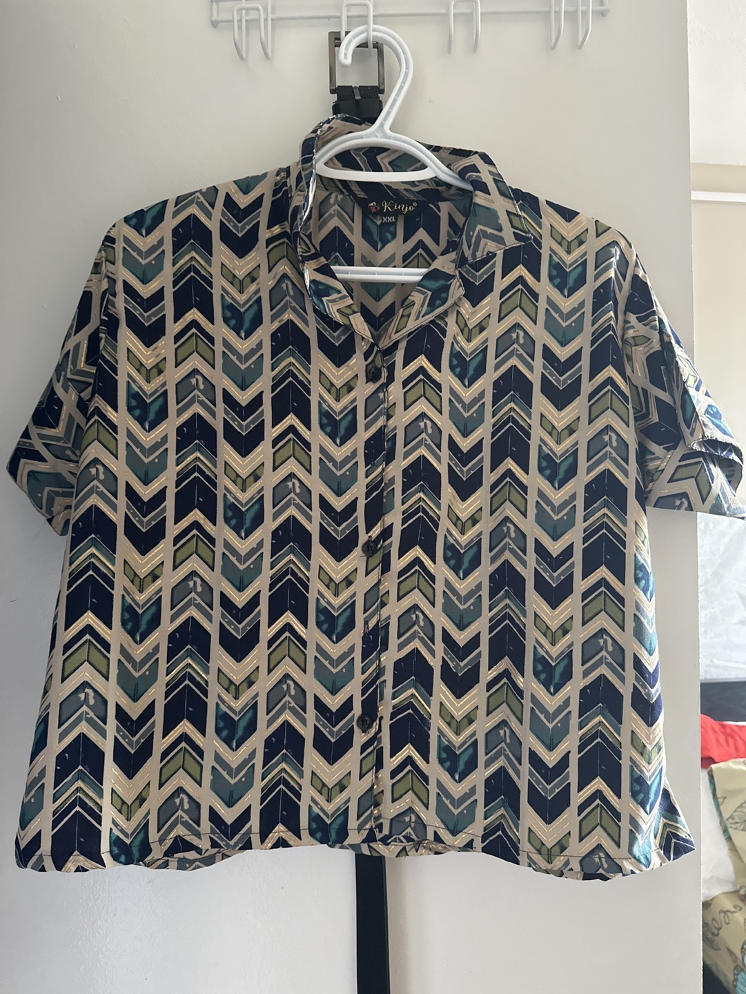 Kingo Women's Short Sleeve Button Up Shirt
