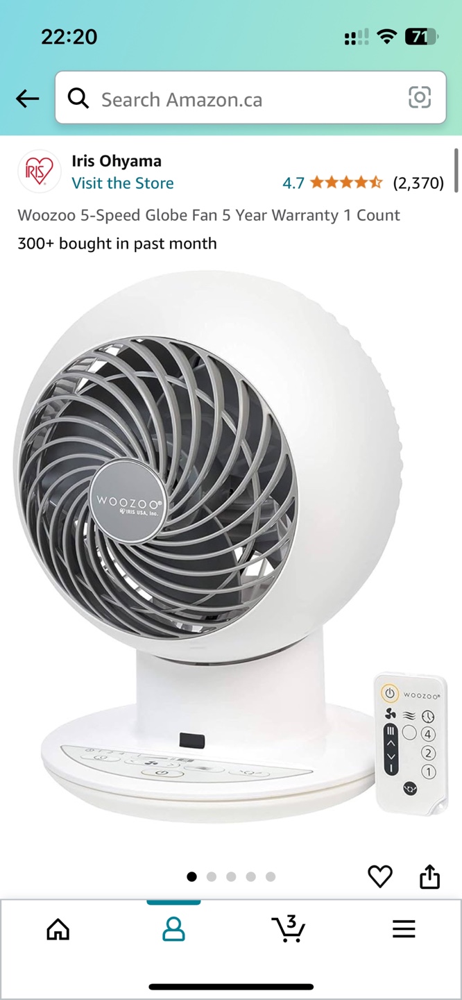 WOOZOO Globe Fan