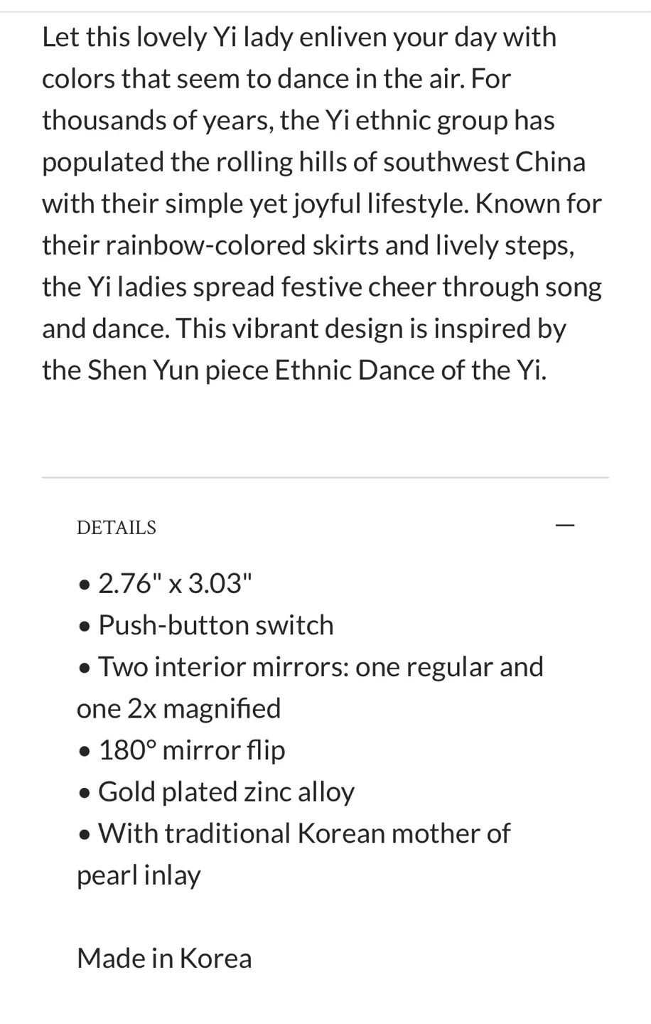 Shen Yun Compact with Double Mirror & Mother of Pearl Inlay image indicator(6)