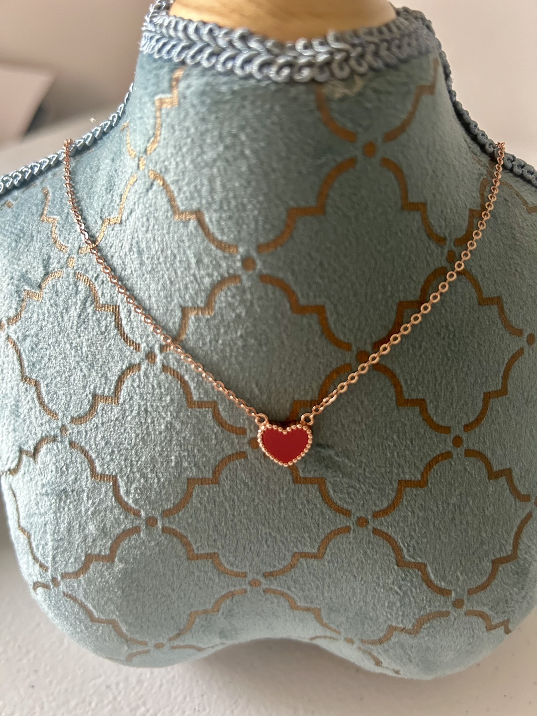 Red Enamel Heart Necklace