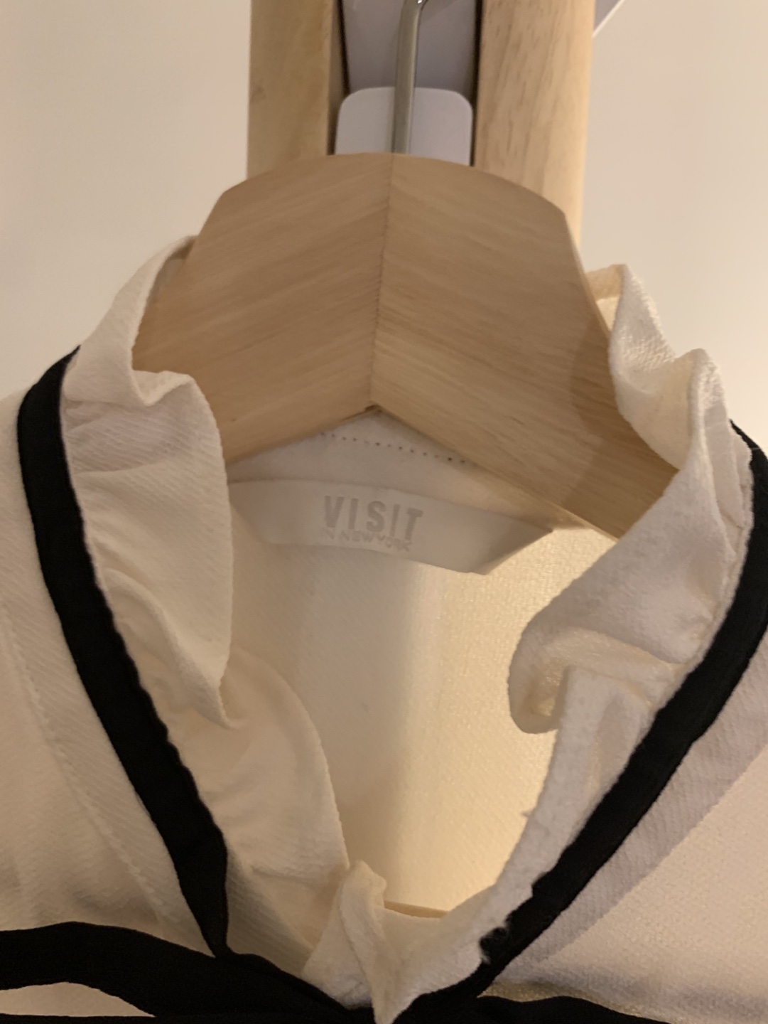 Visit in New York White Blouse with Black Trim - photo 2