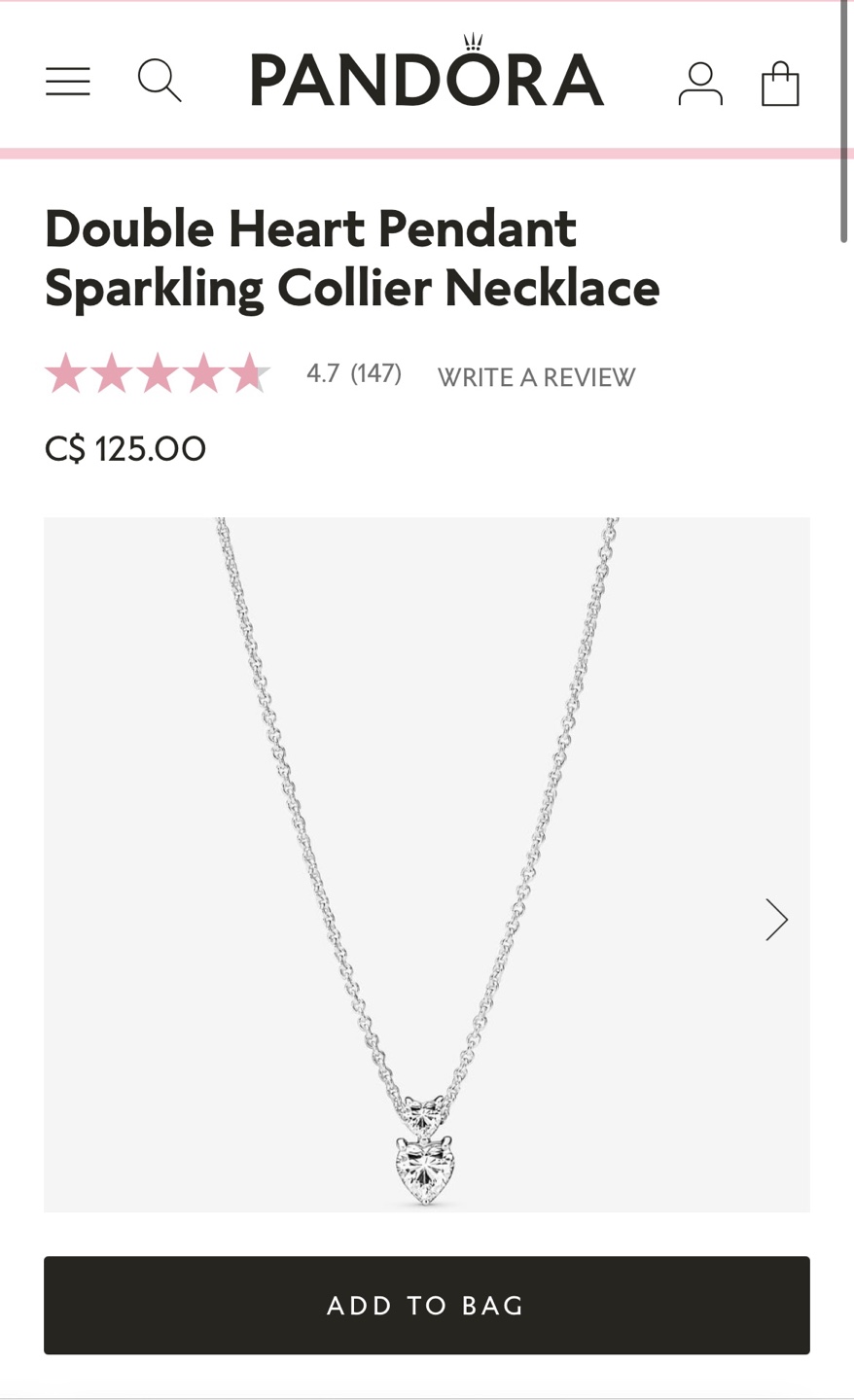 Pandora Double Heart Pendant Necklace - photo 2