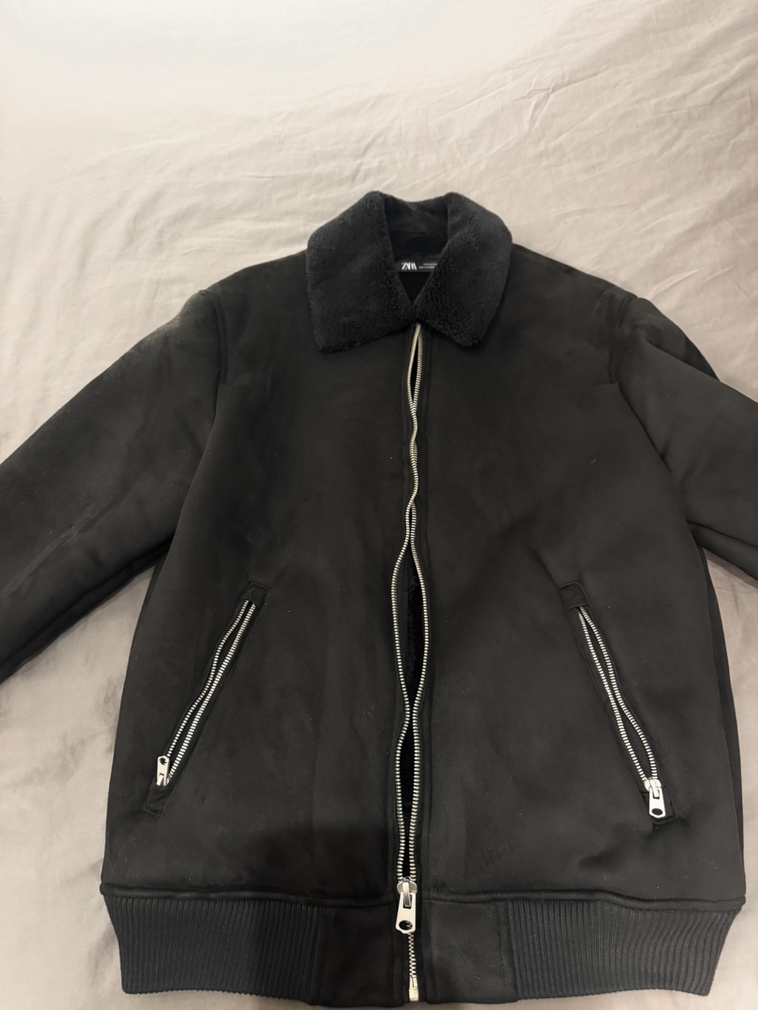 Zara Black Bomber Jacket