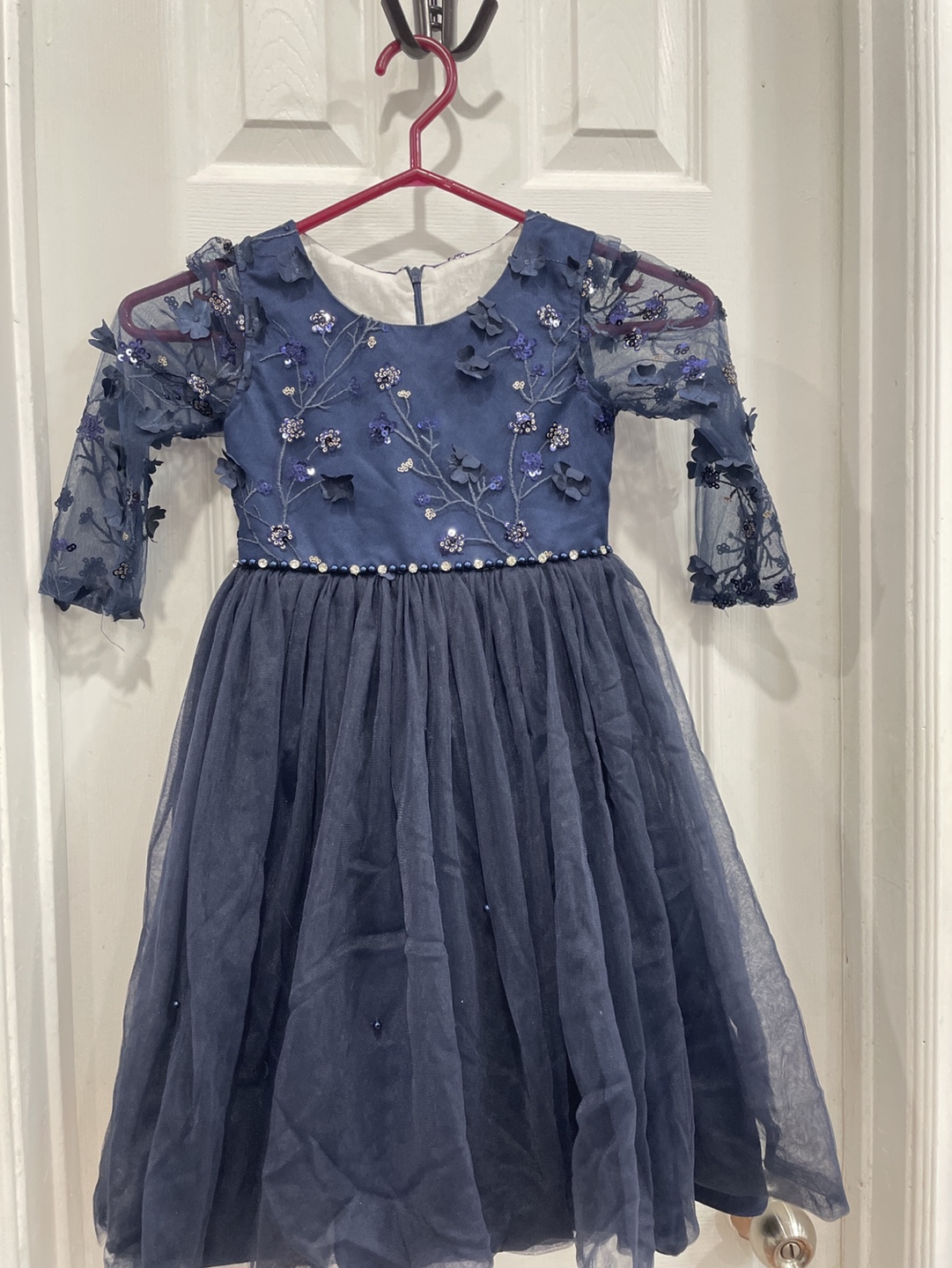 Girls' Navy Blue Sequined Dress - photo 2