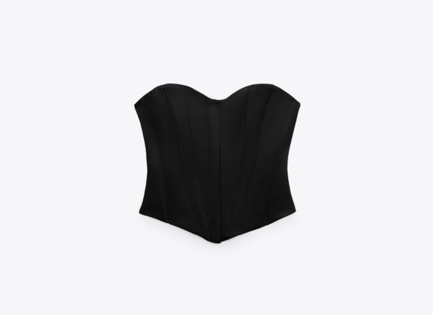 Zara Black Satin Corset Top