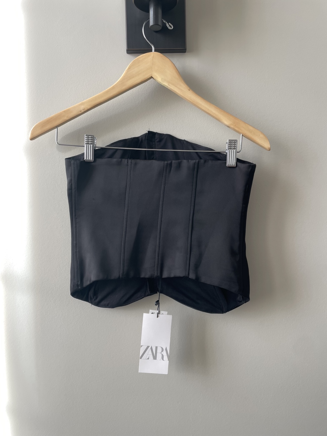 Zara Black Satin Corset Top - photo 5