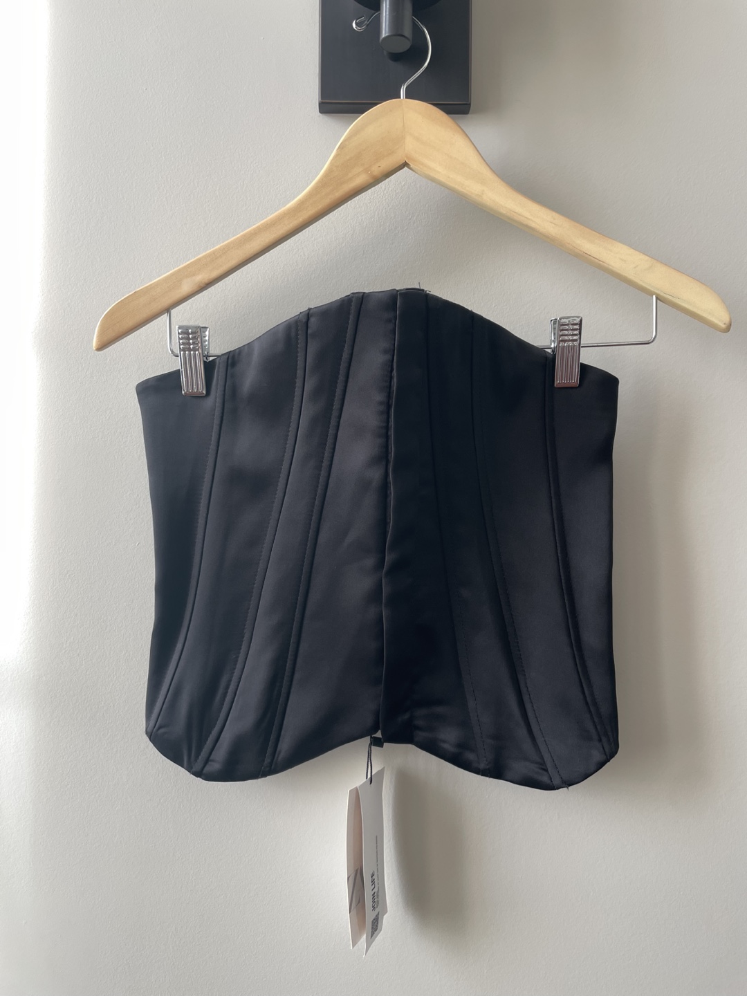 Zara Black Satin Corset Top - photo 4