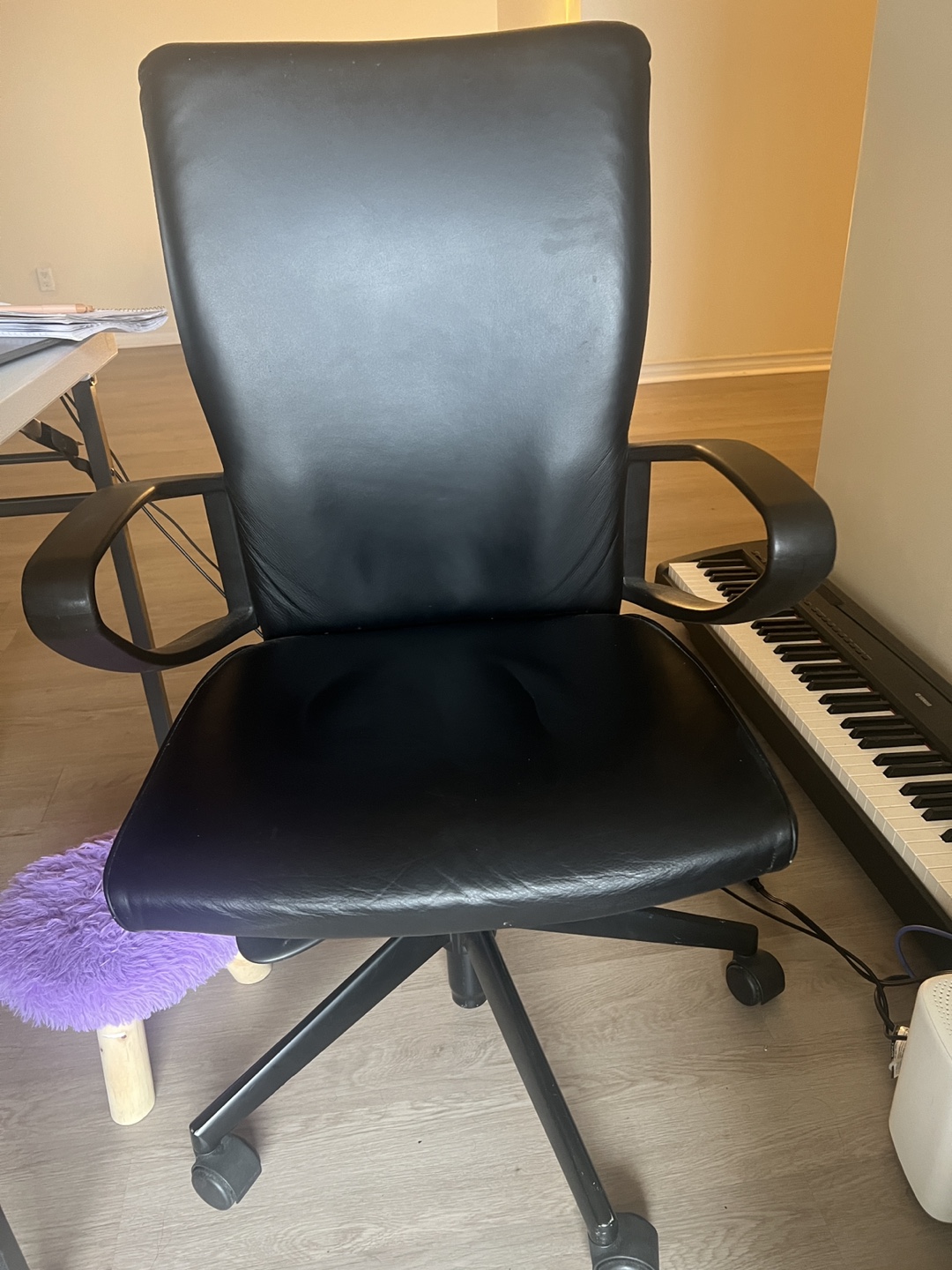 Black Leather Office Chair🧡 - photo 3
