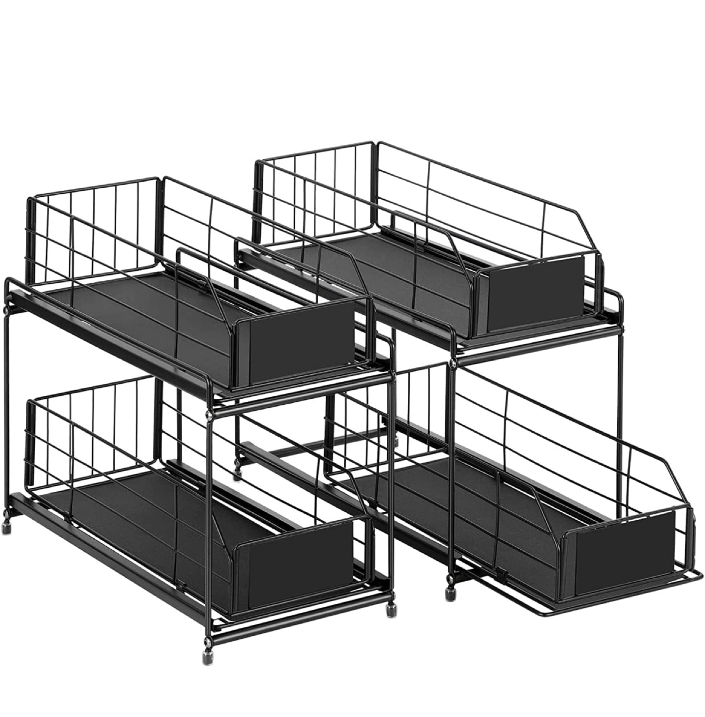 2-Tier Black Under Sink Organizer (2 pack) - photo 4