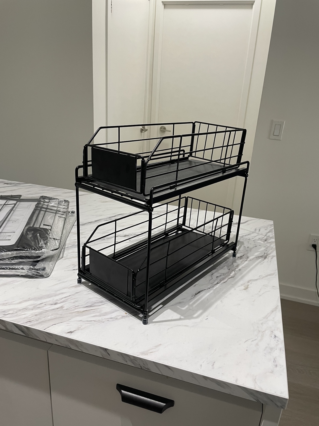 2-Tier Black Under Sink Organizer (2 pack)