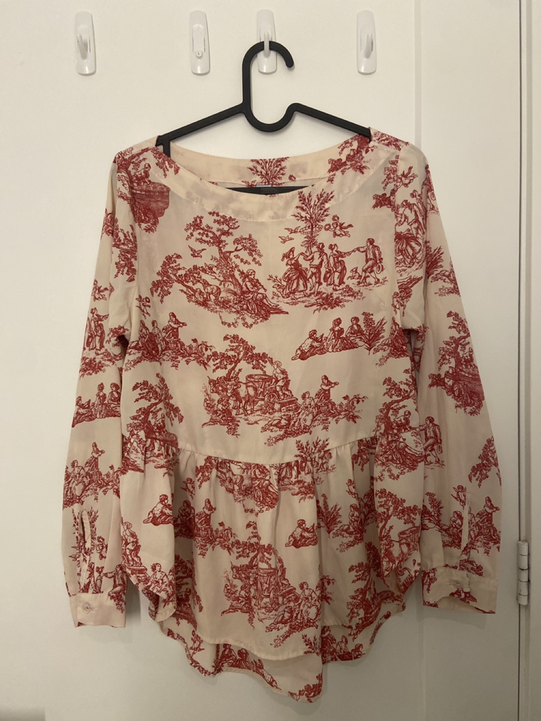 Red Print Blouse