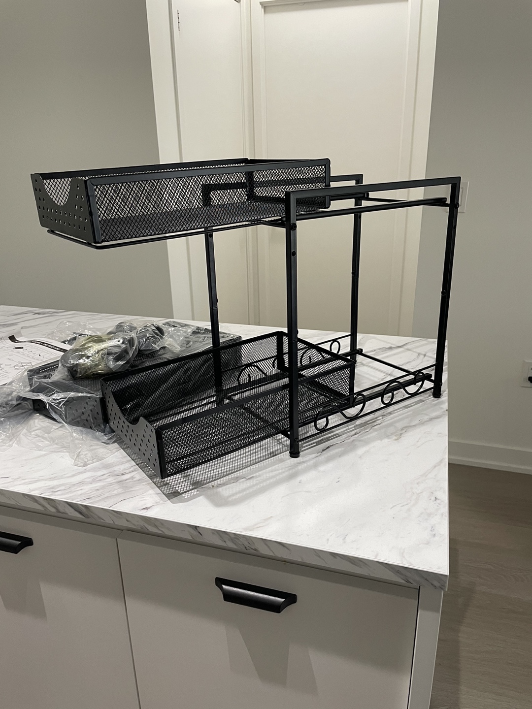 Black 2-Tier (2 pack) Rolling under sink Storage Organizer