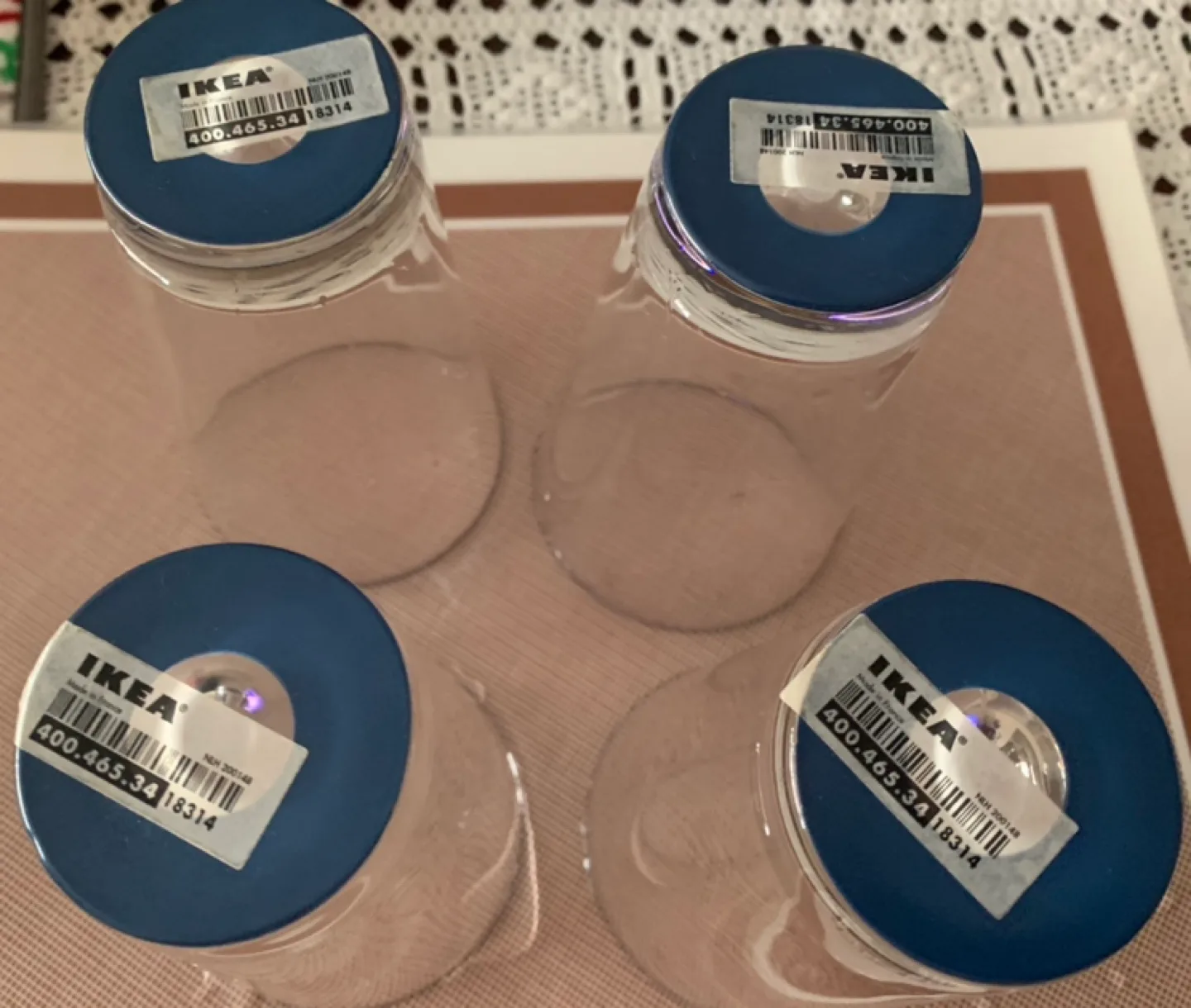 Set of 4 IKEA Glasses (blue base) - NEW image indicator(3)