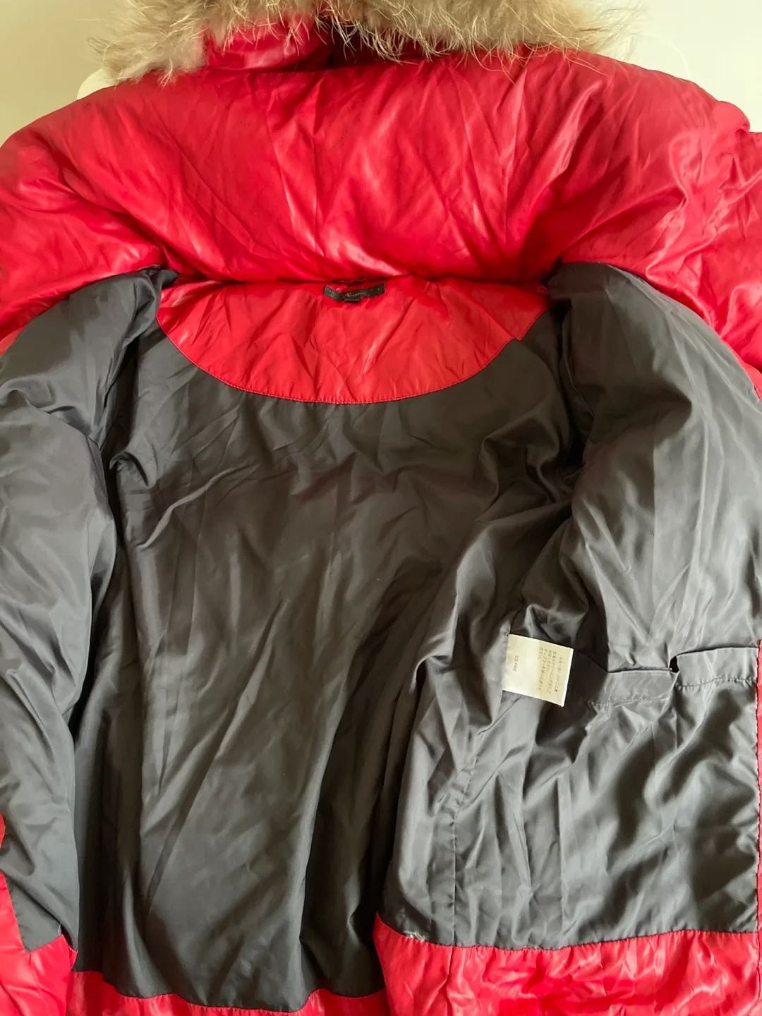 Japan brand Red Down Puffer Jacket with Fur Hood ❤️ image indicator(7)