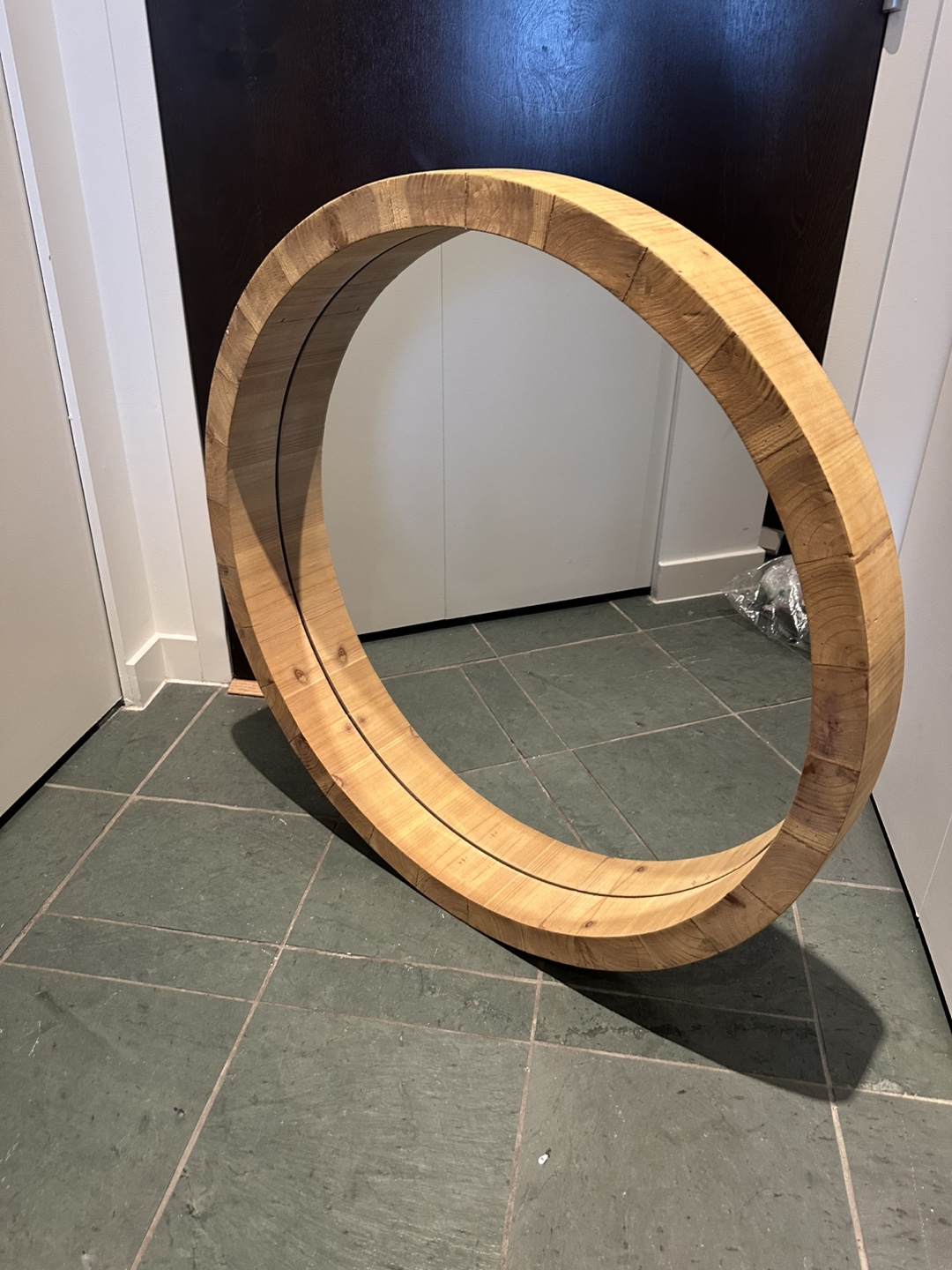 Round Wooden Mirror