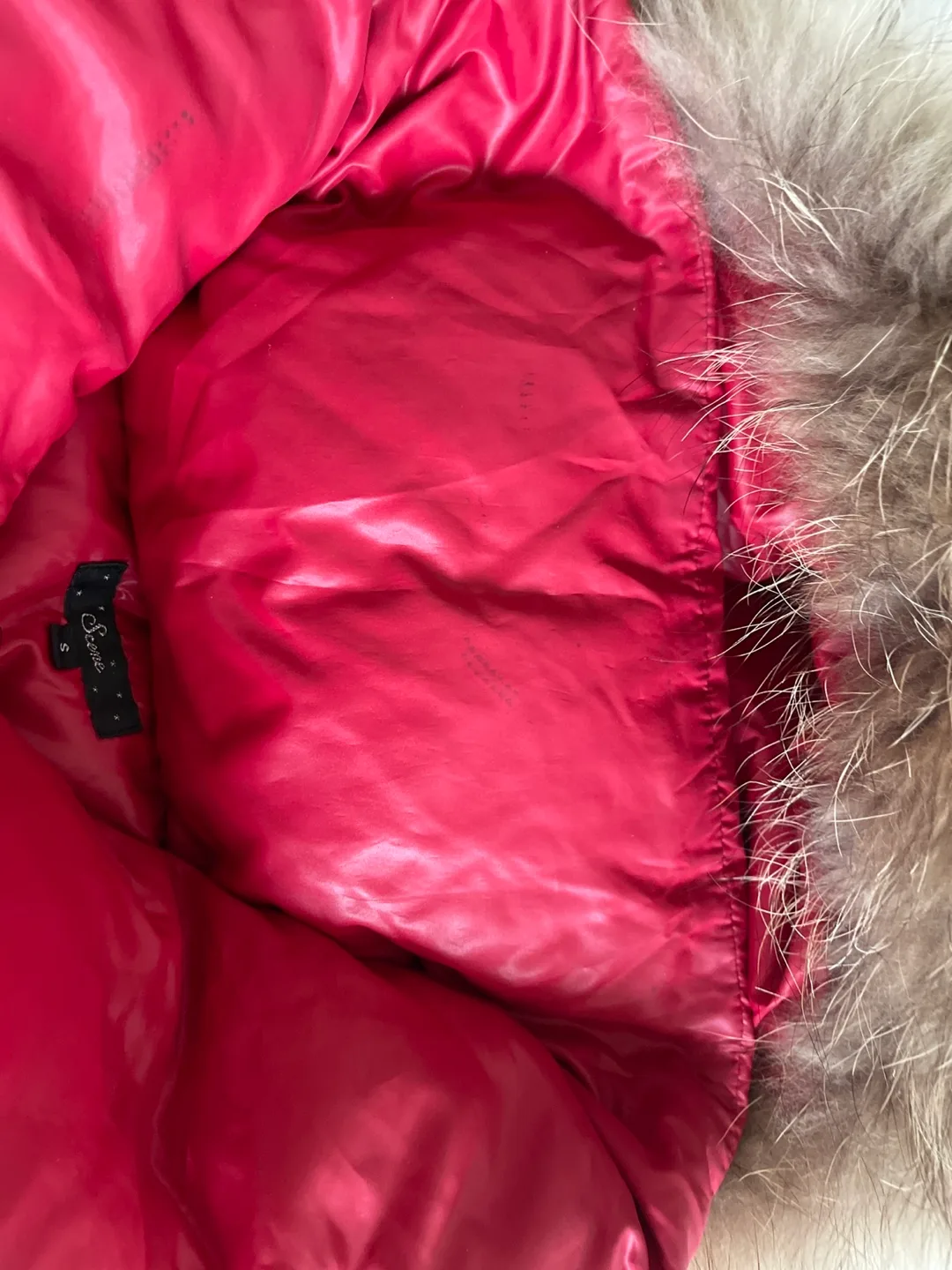 Japan brand Red Down Puffer Jacket with Fur Hood ❤️ image indicator(10)