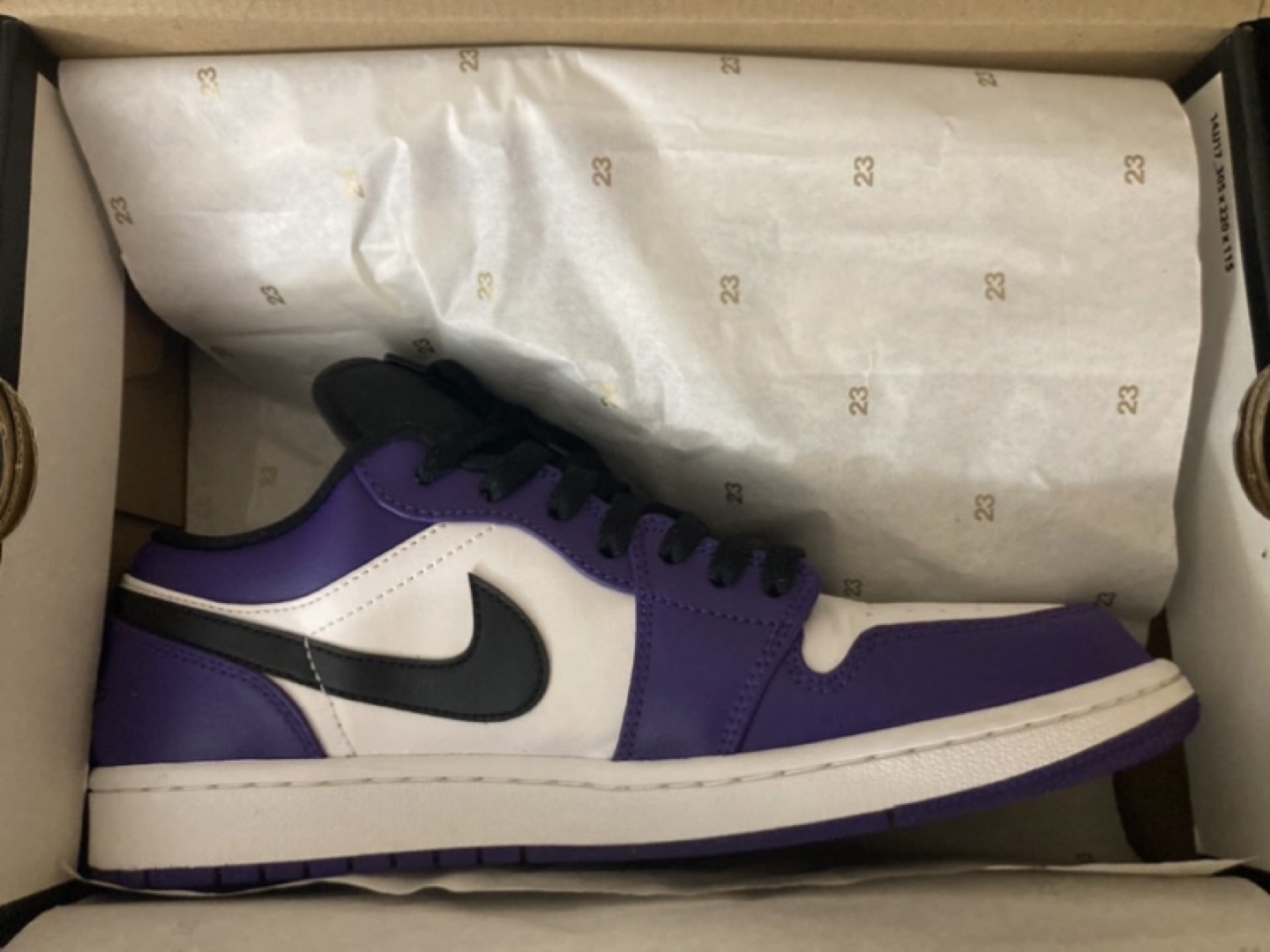 Jordan 1 Court Purple Lows (Size 10)