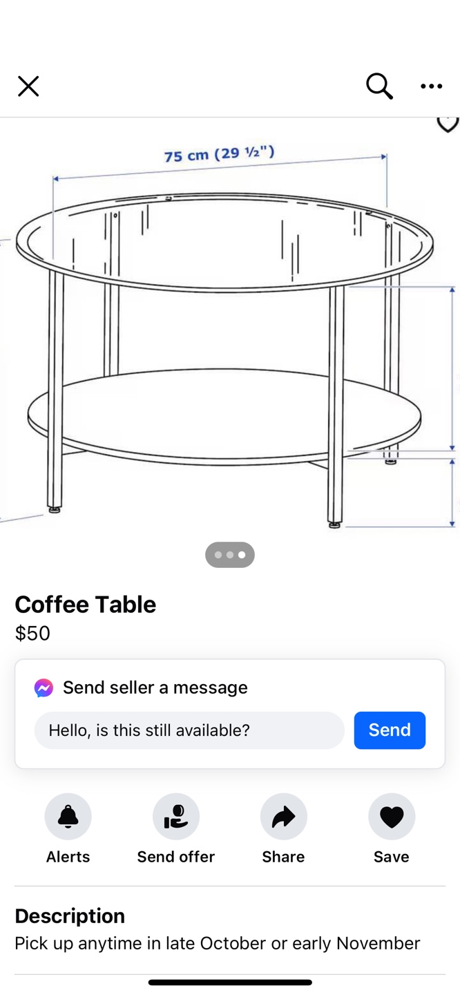 IKEA Glass Top Coffee Table - photo 3