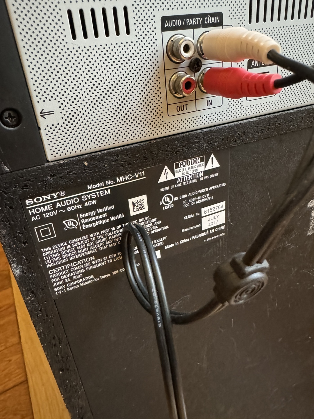 Sony MHC-V11 Home Audio System - photo 3