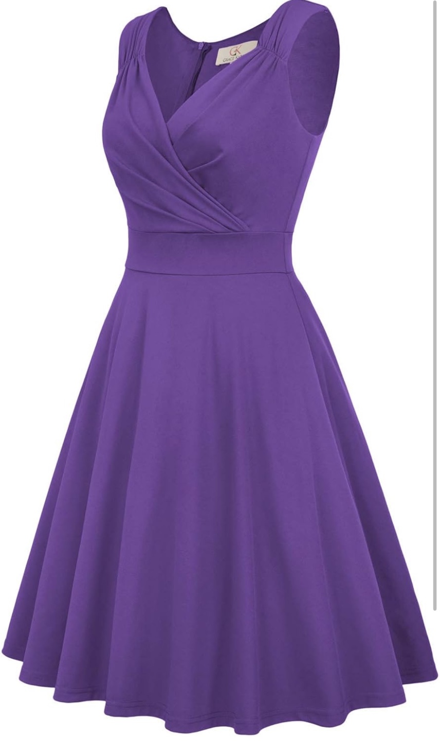 Purple Grace Karin V-Neck Sleeveless Dress, Speak Now Dress 🧡 - photo 2