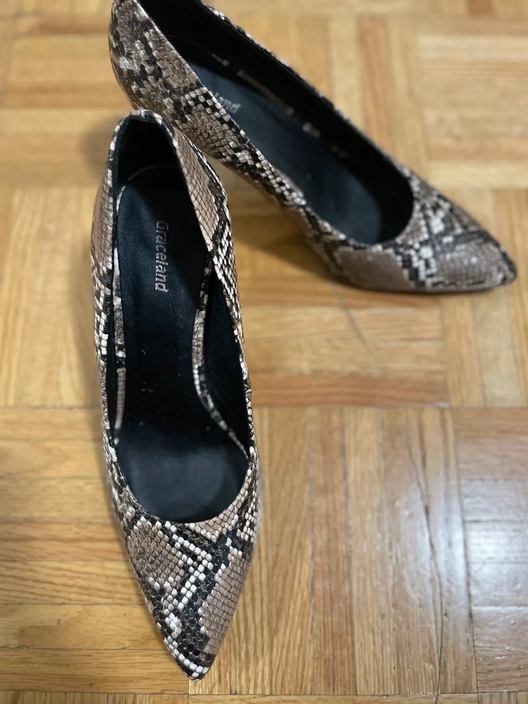 Graceland Snake Print Heels image indicator(2)