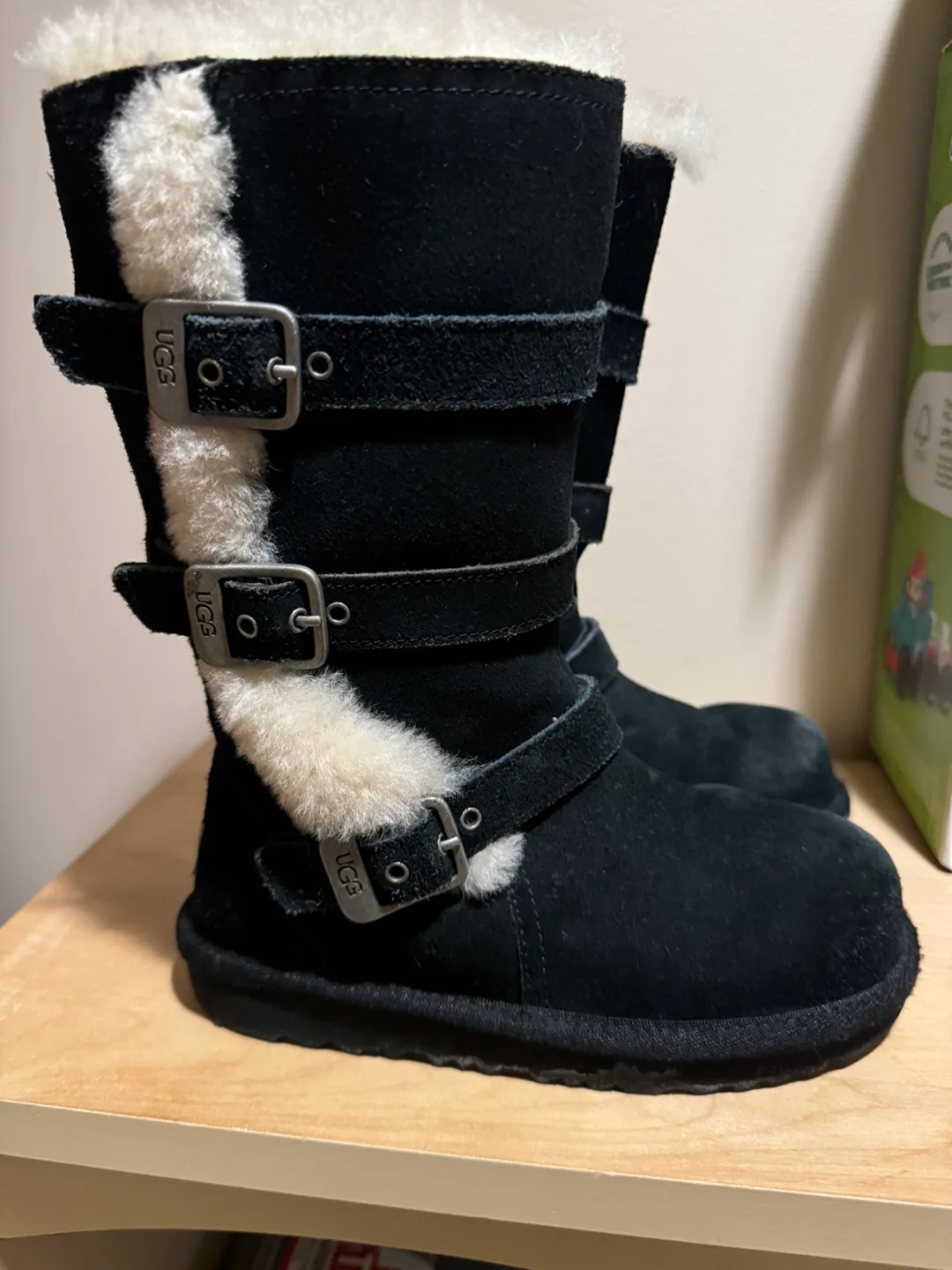 UGG Black Buckle Boots Size 12 thumbnail