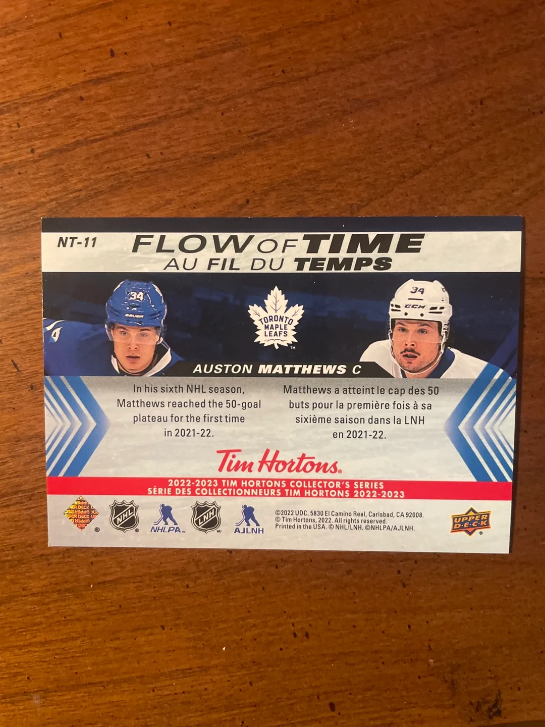 2022-2023 Upper Deck Flow of Time Auston Matthews Hockey Card image indicator(2)