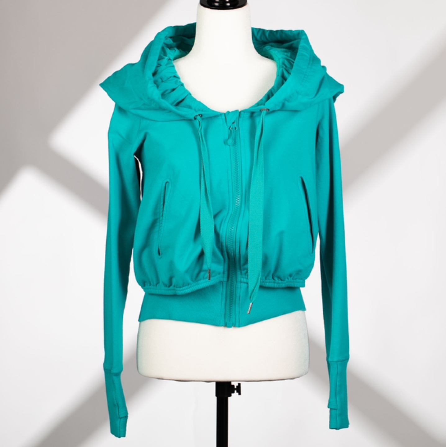 Lululemon Turquoise Zip-Up Hoodie, Size 6 (Excellent Condition)