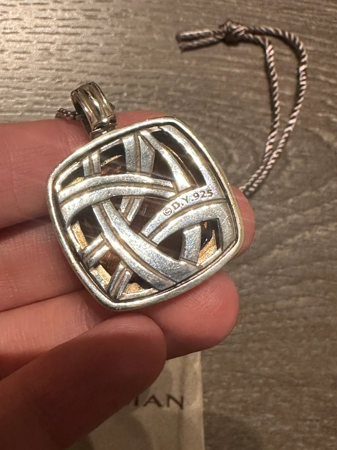 Authentic David Yurman  Albion 20mm Morganite Pendant Necklace image indicator(5)