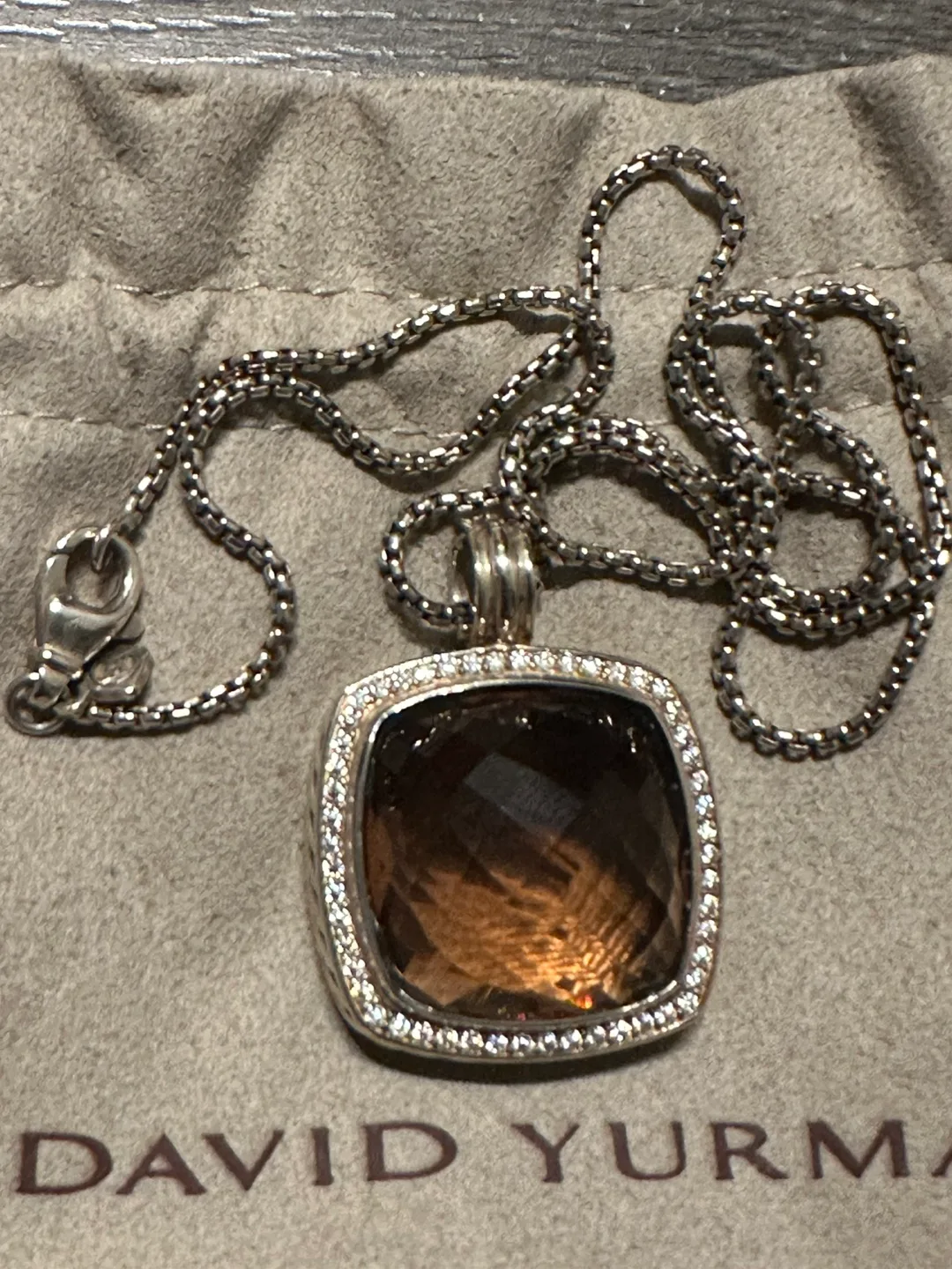 Authentic David Yurman  Albion 20mm Morganite Pendant Necklace image indicator(4)