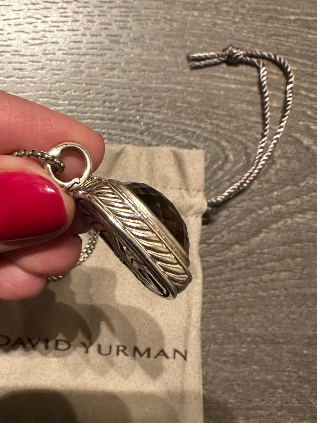 Authentic David Yurman  Albion 20mm Morganite Pendant Necklace image indicator(6)