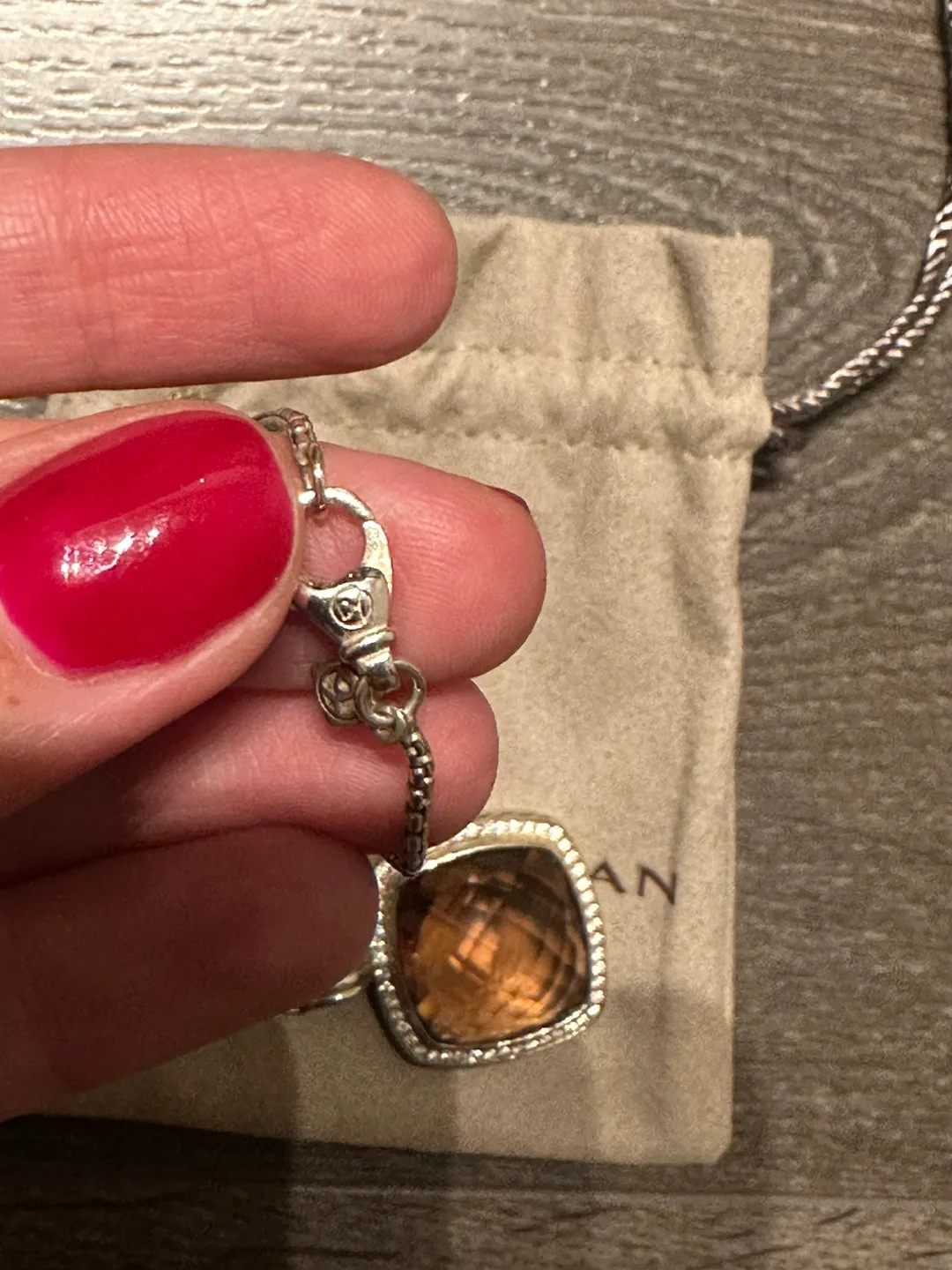 Authentic David Yurman  Albion 20mm Morganite Pendant Necklace image indicator(8)