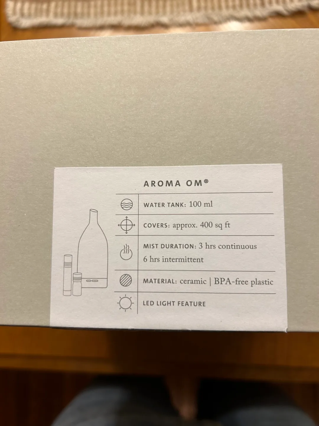 Saje Aroma Om Ultrasonic Diffuser with 2 Essential Oil Blends image indicator(5)