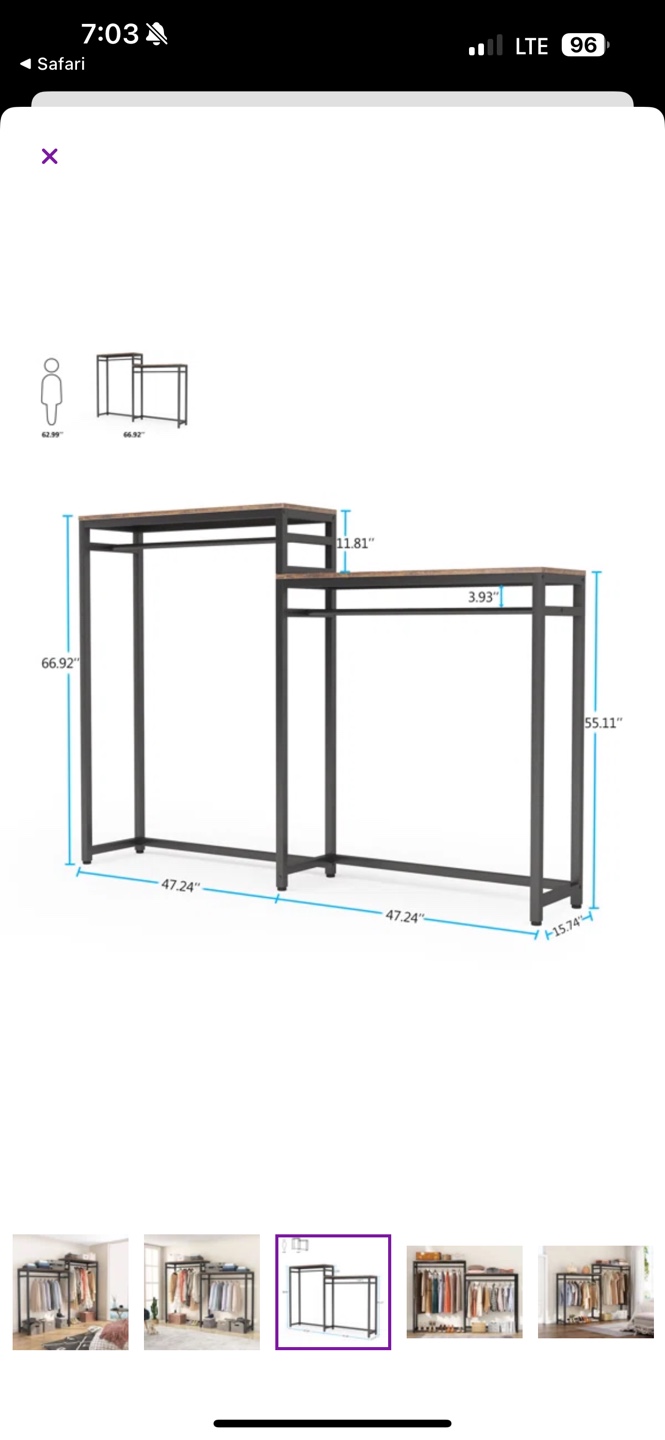 Black & Wood Clothing Rack - photo 2