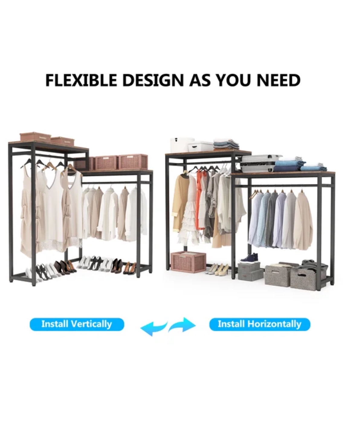 Black & Wood Clothing Rack - photo 5