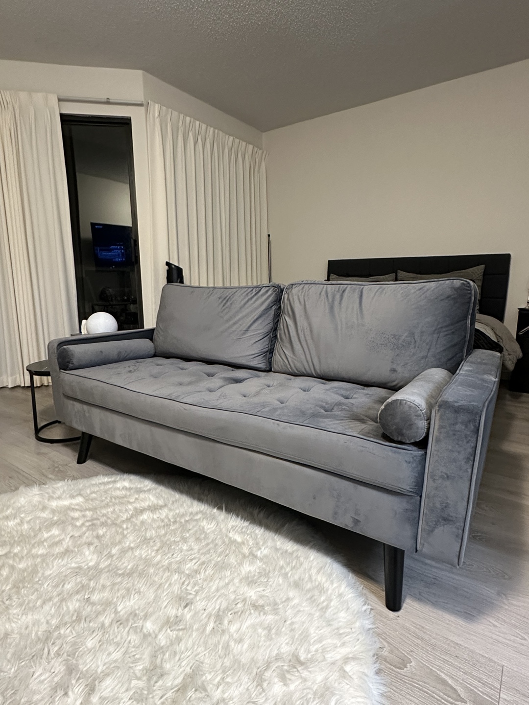 Grey Velvet Sofa