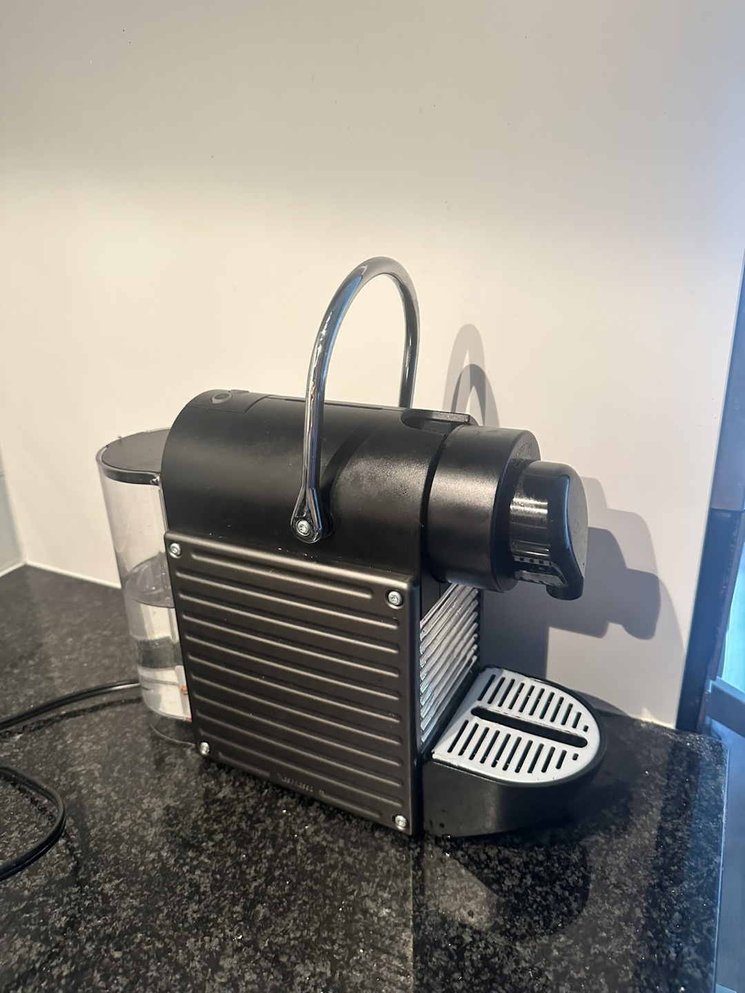 Nespresso Pixie Titanium Coffee Machine with Capsule jar