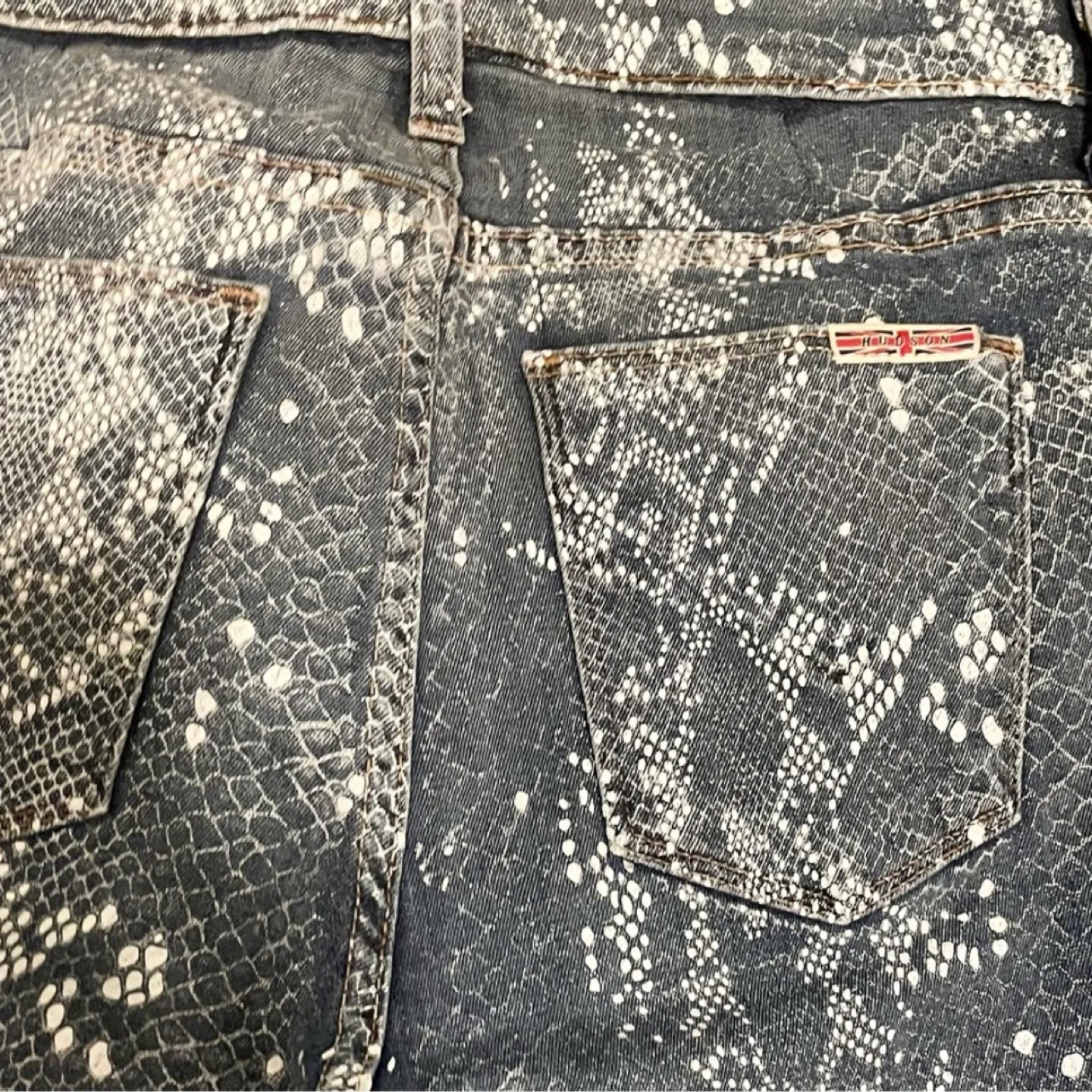 Hudson Nico Snakeskin Mid Rise Super Skinny Jeans image indicator(6)