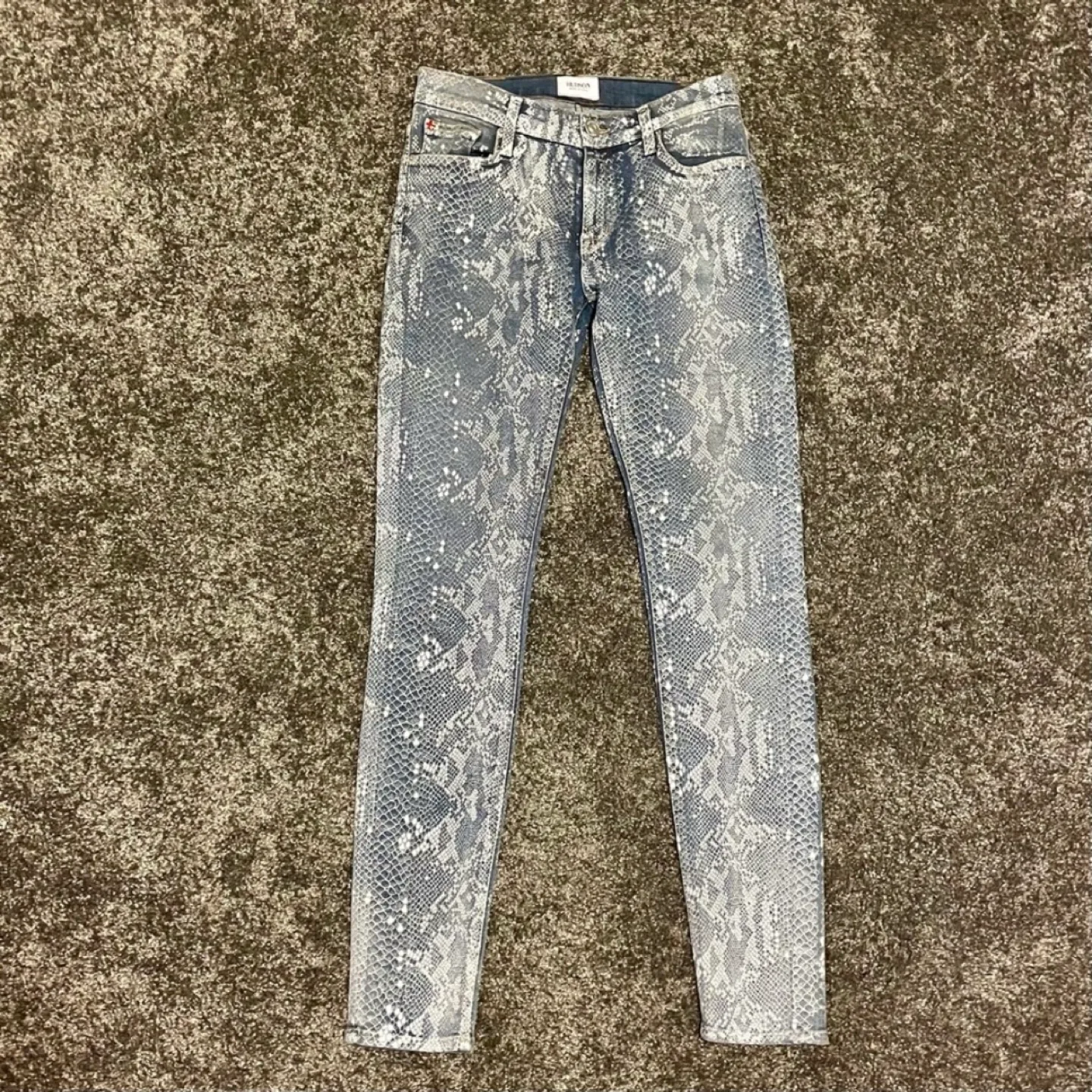 Hudson Nico Snakeskin Mid Rise Super Skinny Jeans image indicator(3)