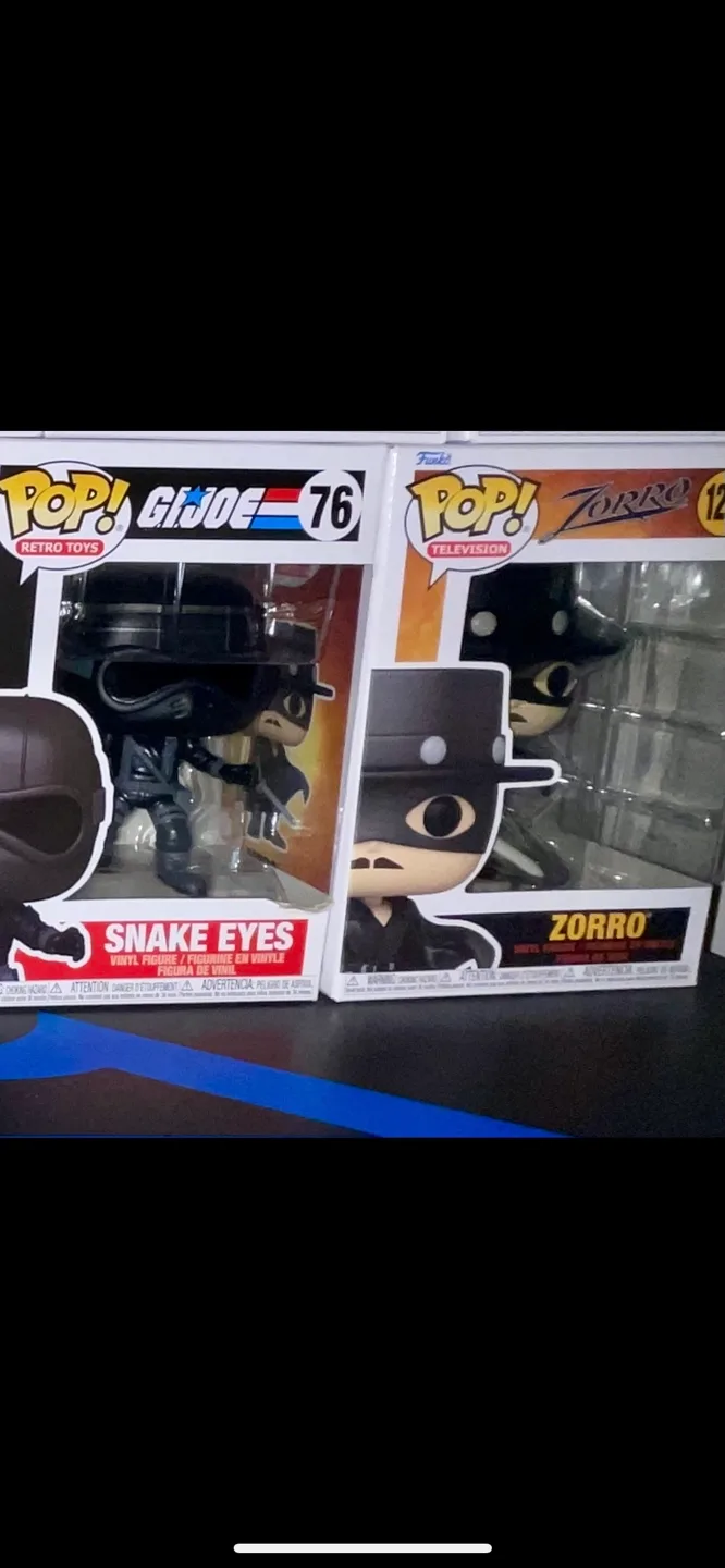 Pop! G.I. Joe Snake Eyes and Pop! Zorro Funko Pop Figures thumbnail