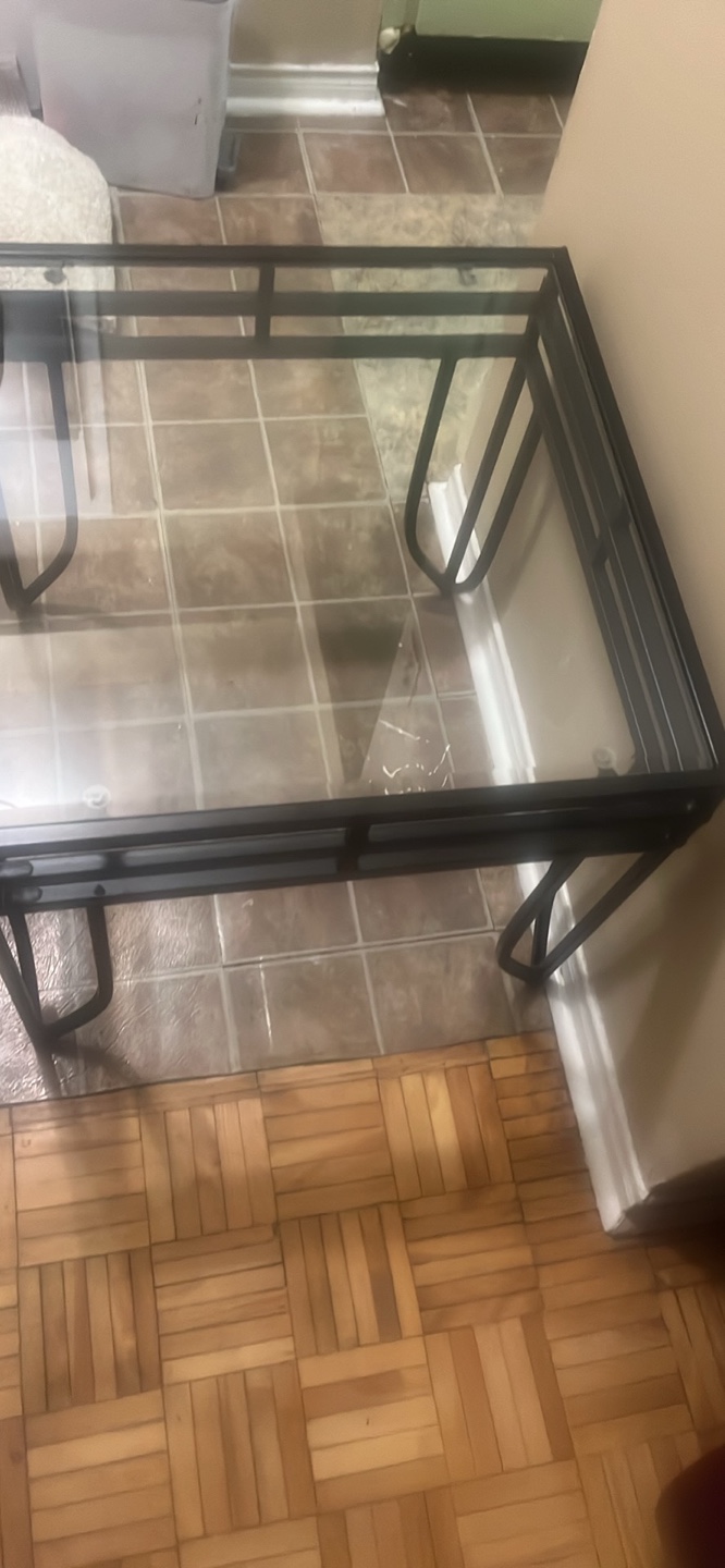 Glass and Black Metal Coffee Table - photo 2
