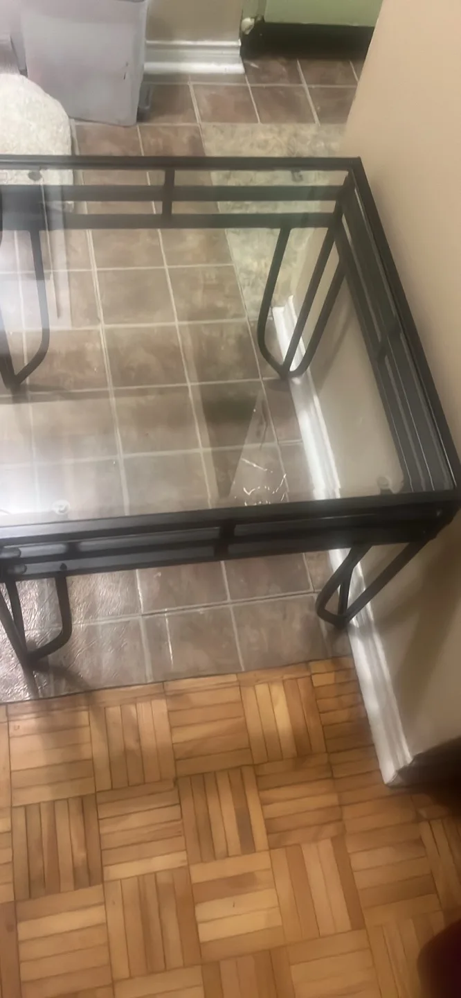 Glass and Black Metal Coffee Table image indicator(2)